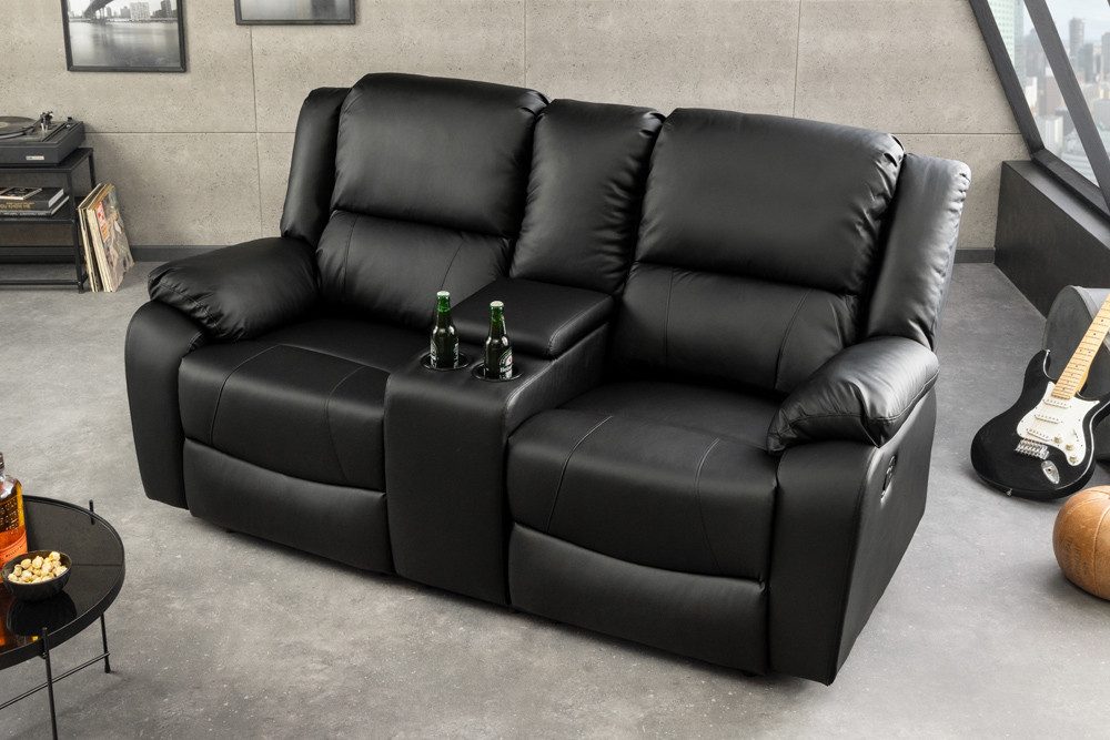 riess-ambiente TV-Sessel HOLLYWOOD 190cm schwarz - Kinosessel, Fernsehsessel, verstellbar (Einzelartikel, 1-St), modern mit Cupholder und Liegefunktion - ideal für Wohnzimmer oder TV