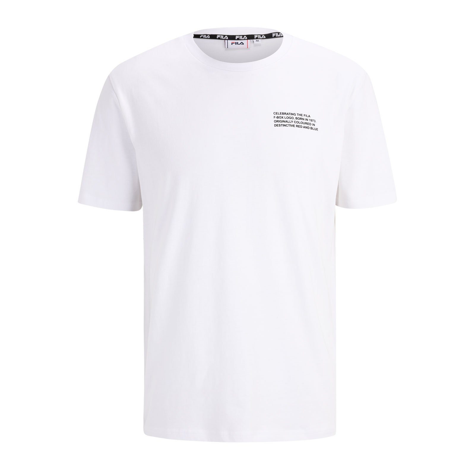 Fila T-Shirt Borne mit Print auf Vorder- & Rückseite 10001 white