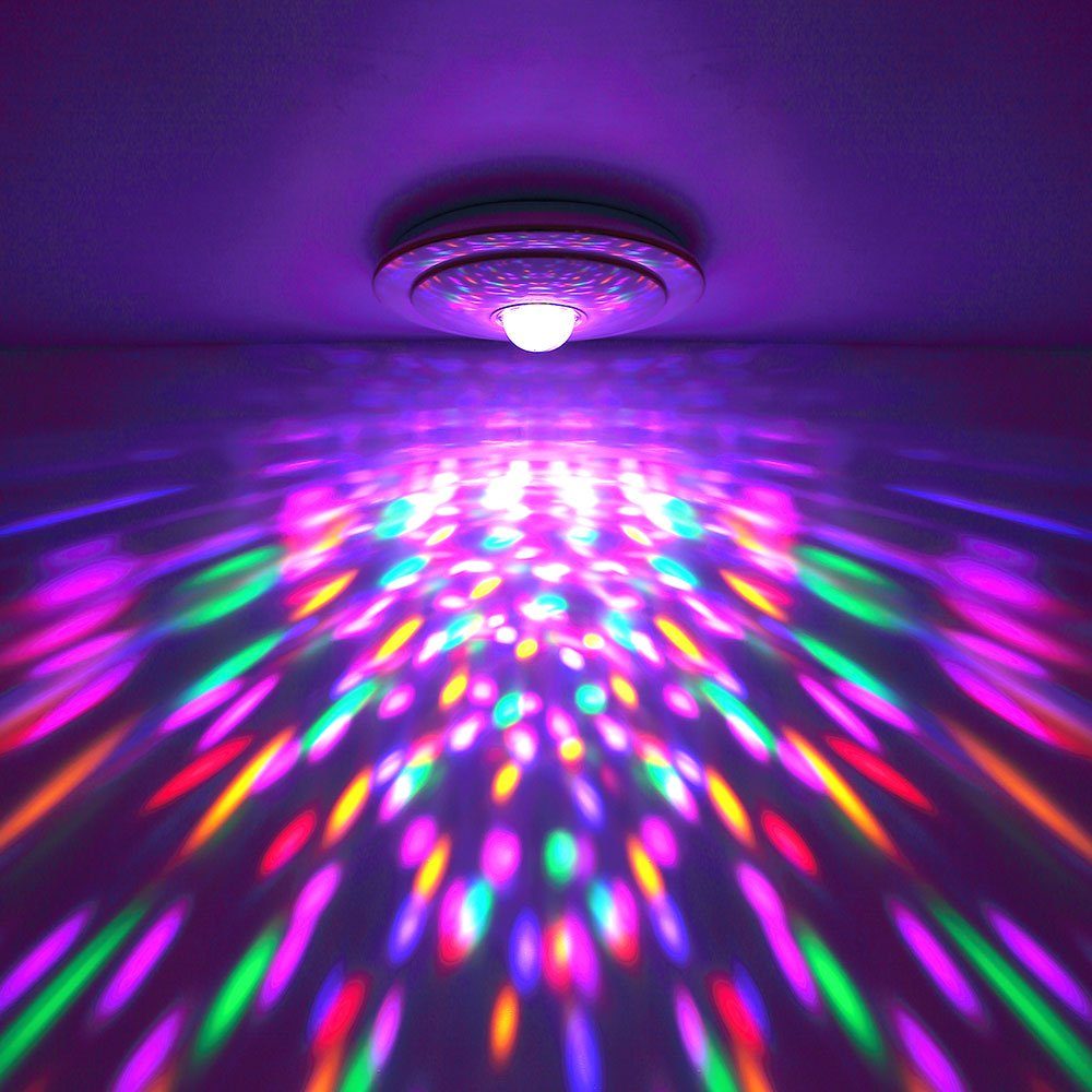 Musik LED fest Kaltweiß, Fernbedienung Diskokugel Globo Neutralweiß, LED-Leuchtmittel Deckenleuchte Deckenleuchte, verbaut, Deckenlampe Warmweiß, Tageslichtweiß, LED RGB