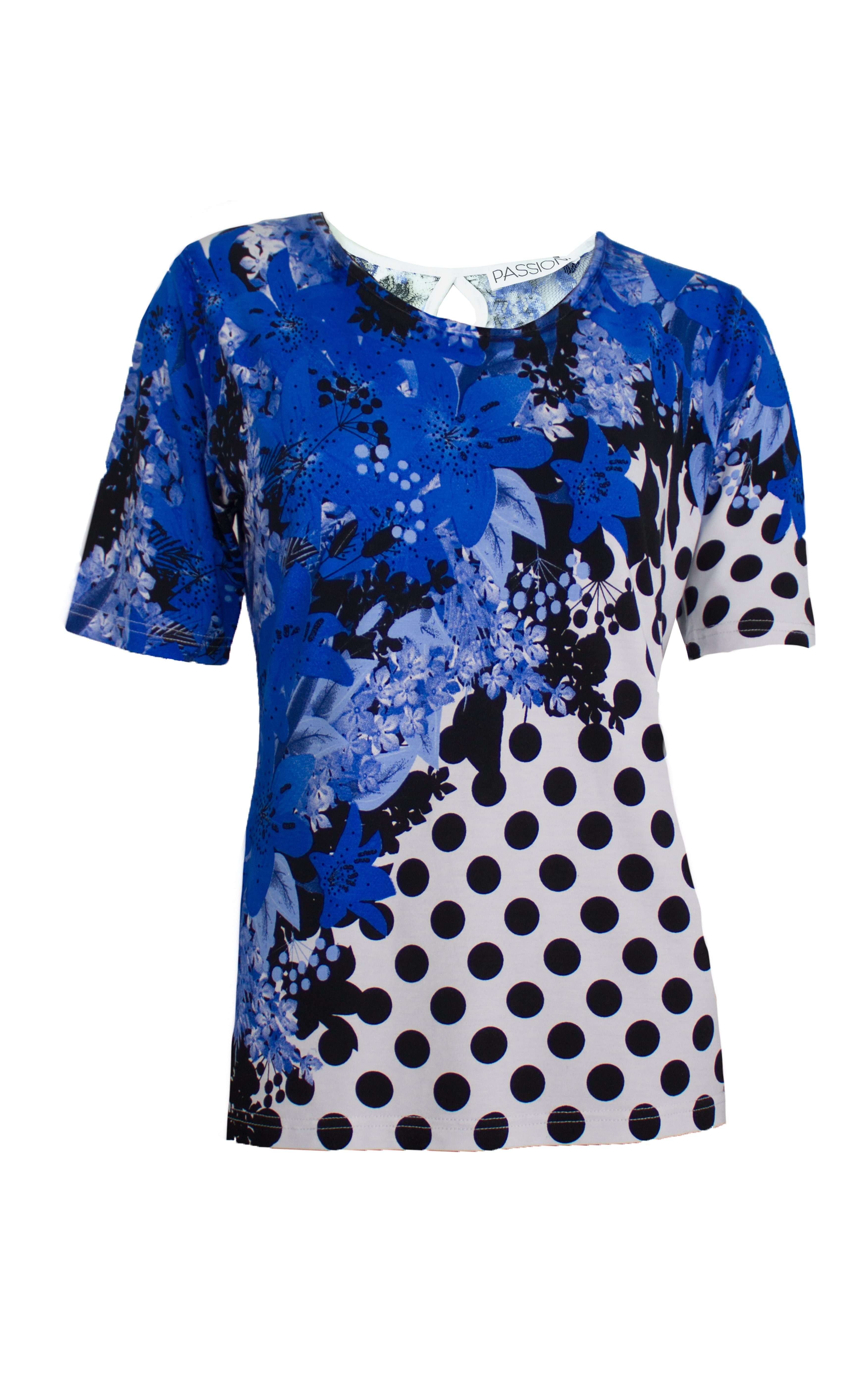 Passioni T-Shirt mit floralem Polka-Dot-Muster in günstig online kaufen