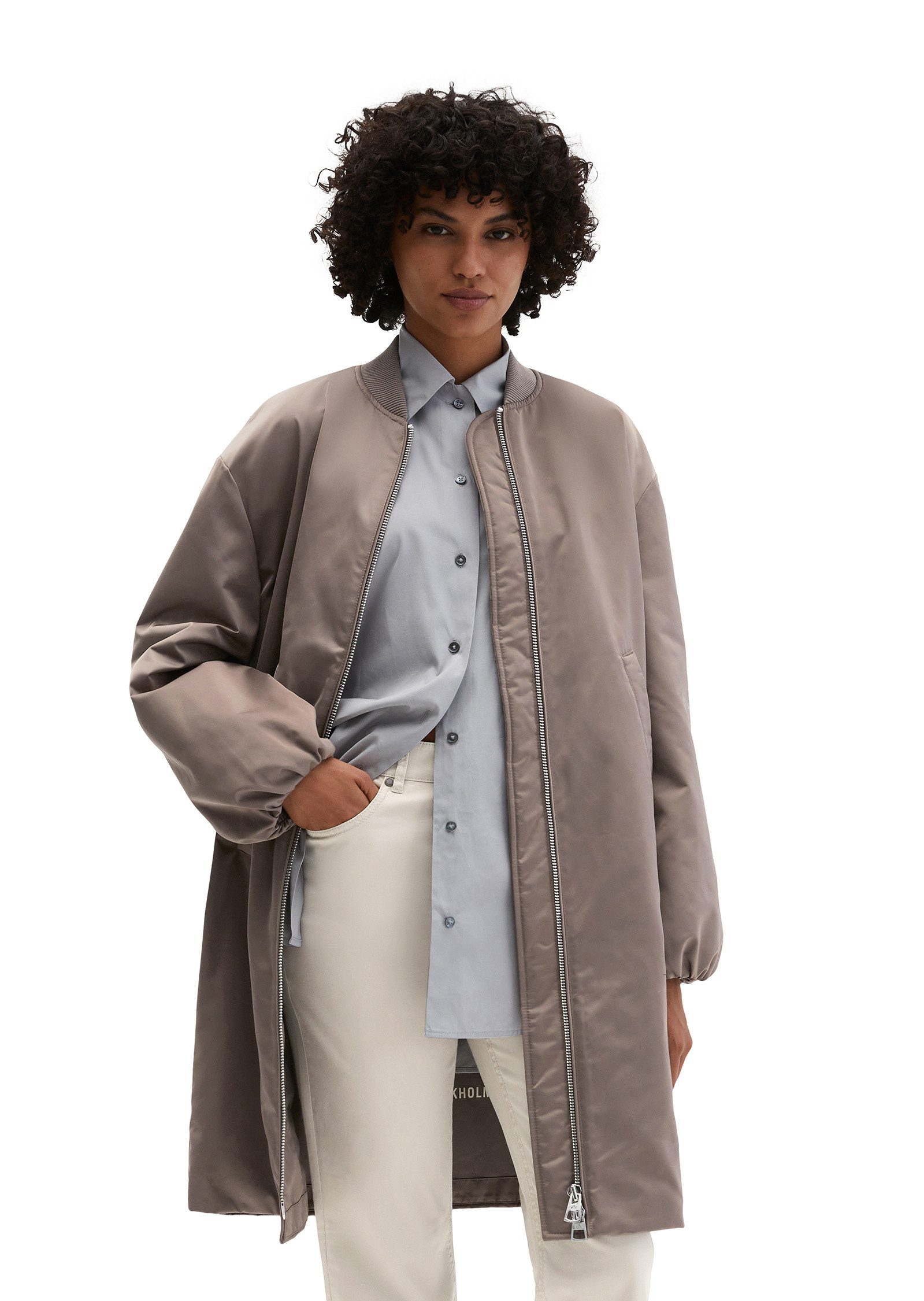 Marc O'Polo Kurzmantel aus recyceltem Polyester-Twill