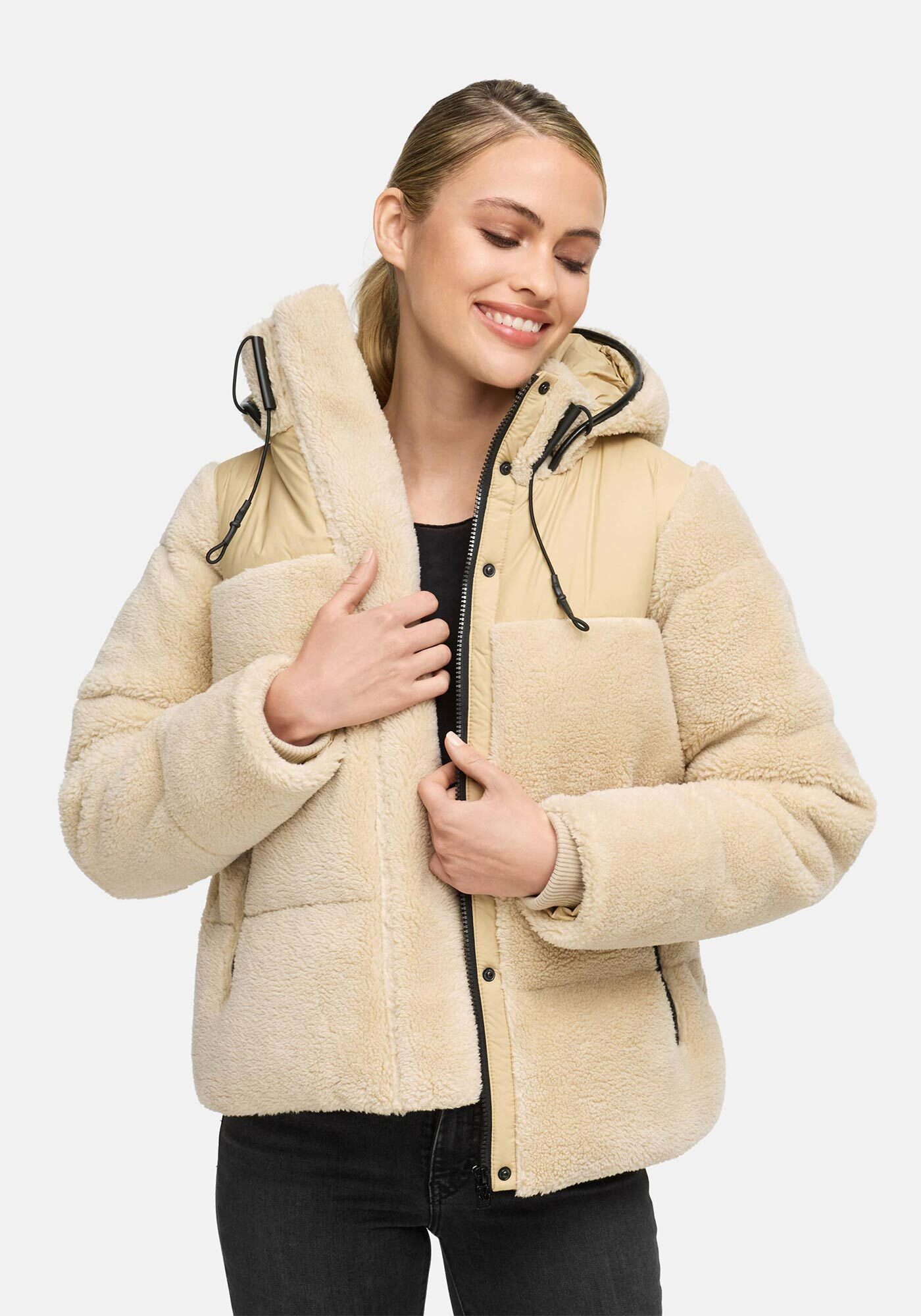 Marikoo Winterjacke Kaguraa warme Teddyfell Sherpa Jacke günstig online kaufen