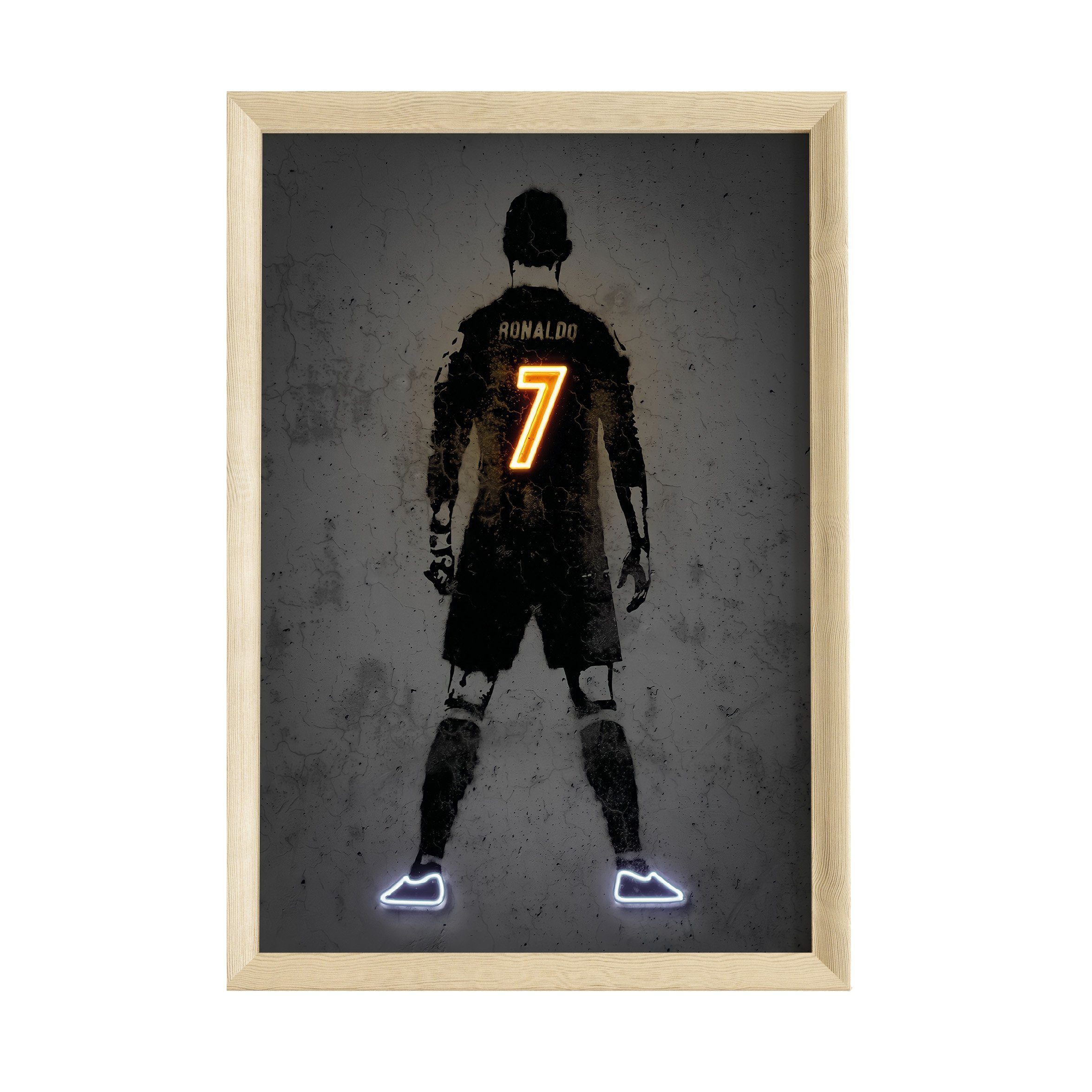 JUSTGOODMOOD Poster Premium ® Christiano Ronaldo Poster · Neon Effekt Nr 7 günstig online kaufen