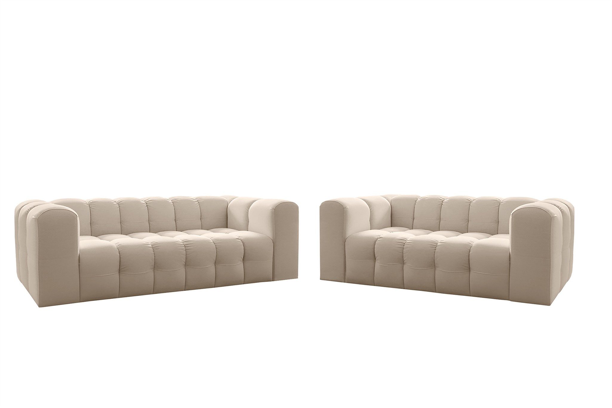 Fun Möbel Polstergarnitur Sofaset Designersofa SOLVIE 2- und 3-Sitzer (2-3), (Stoff Moly oder Tiffani, 2-tlg), Sofas-Rücken echt bezogen