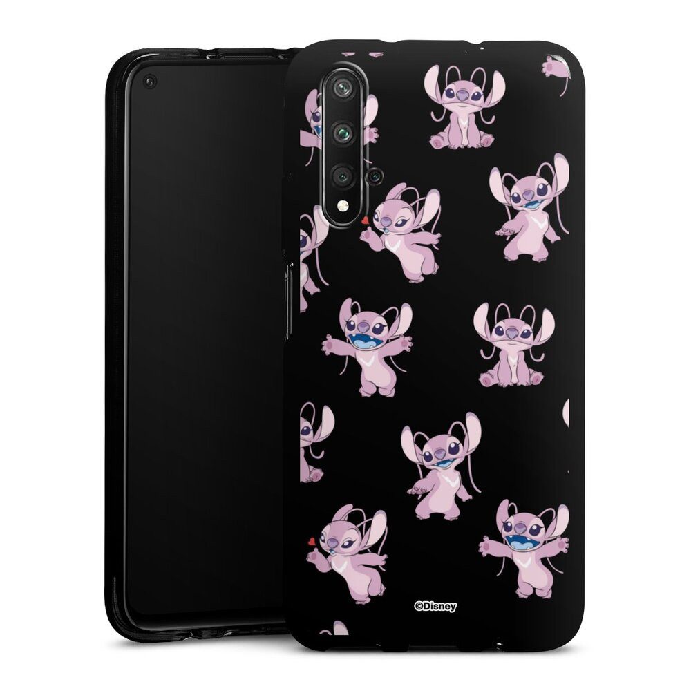 DeinDesign Handyhülle Lilo & Stitch Engel Disney Angel Faces Pattern Transparent, Huawei Nova 5T Silikon Hülle Bumper Case Handy Schutzhülle