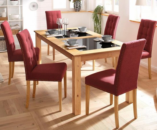 Home affaire Esstisch »Zava«, in 2 Größen, mit Glaseinsatz ...
