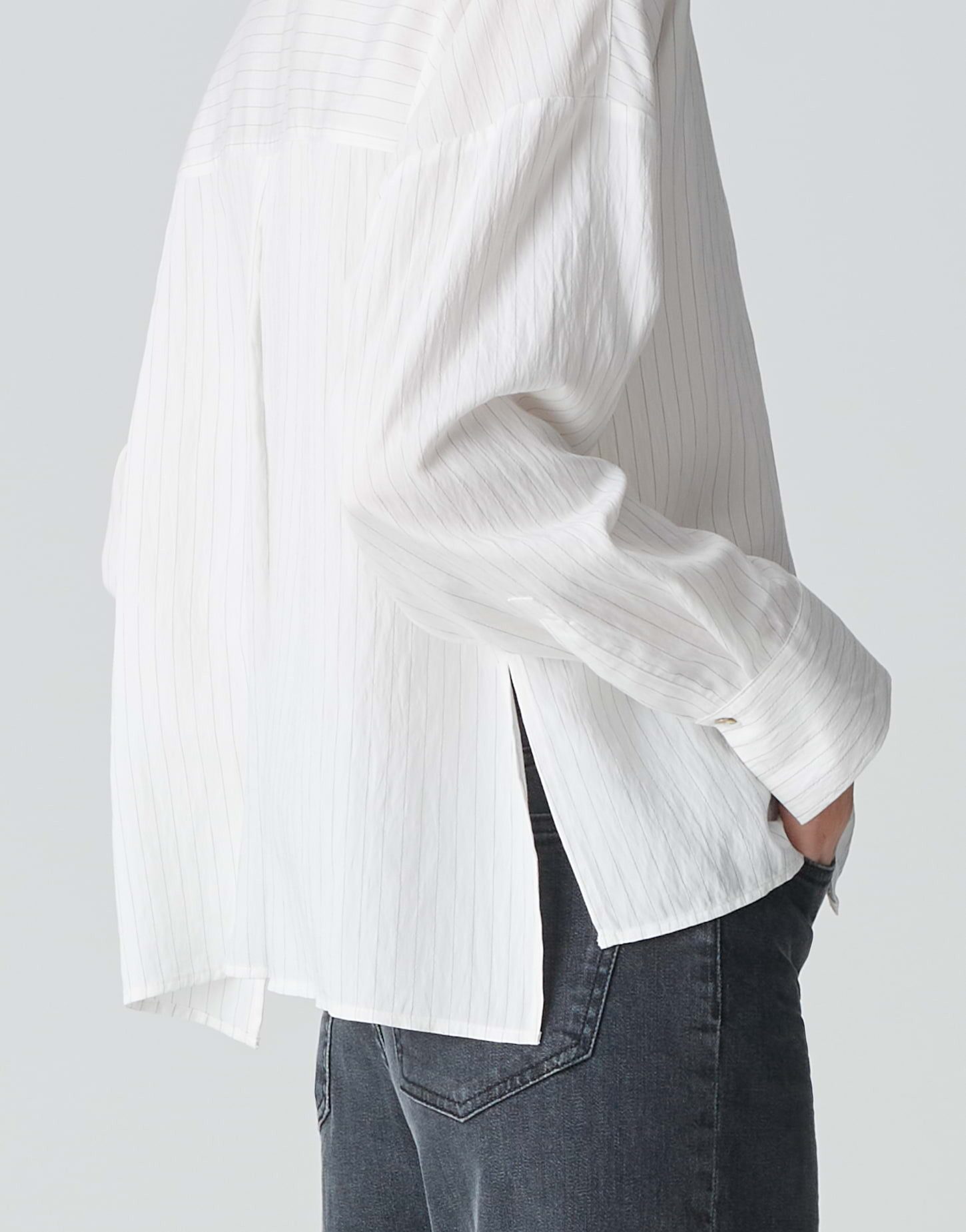 OPUS Langarmbluse Streifenbluse FREDI Boxy Fit aus Modal Mix
