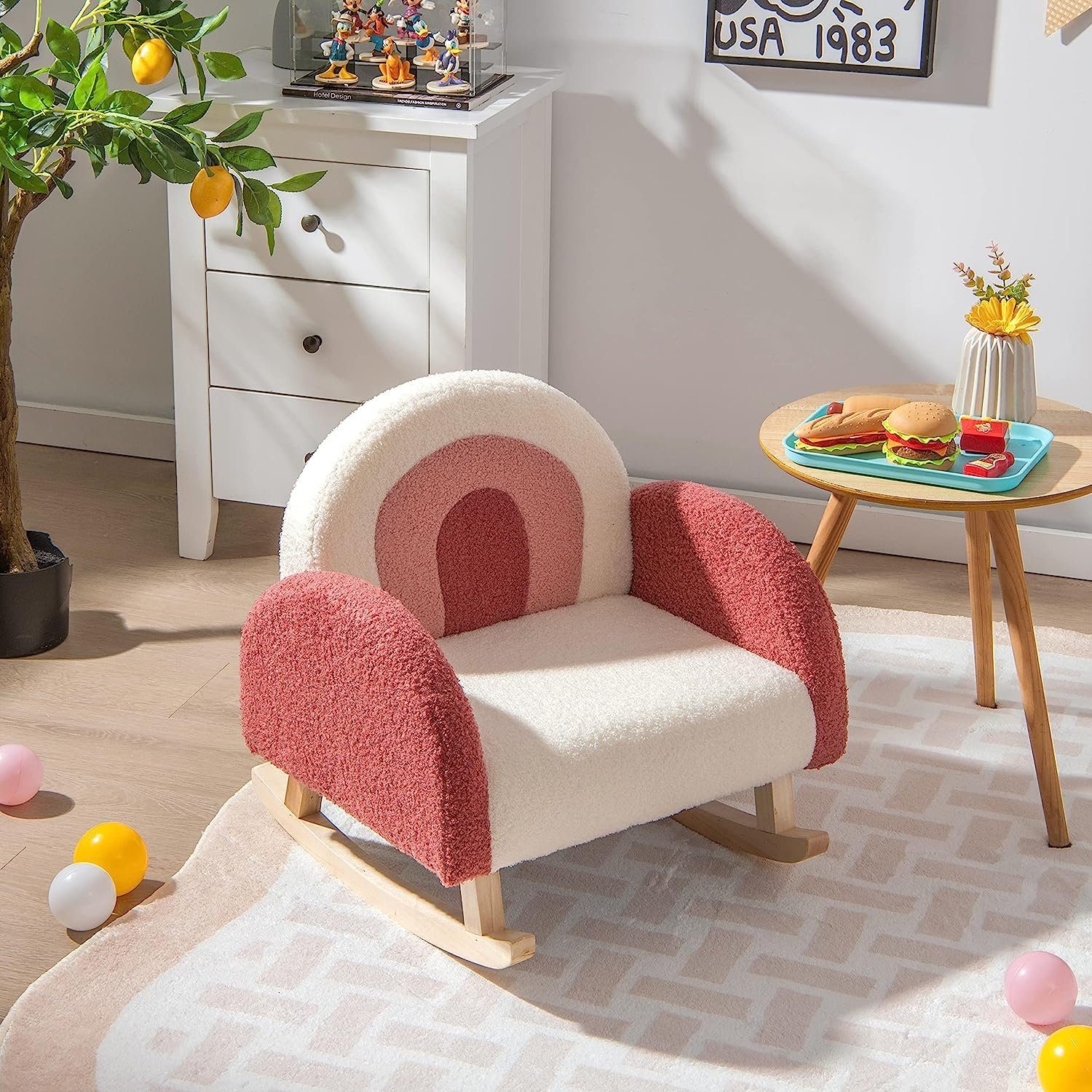 KOMFOTTEU Kindersessel Polstersessel, aus Teddysamt