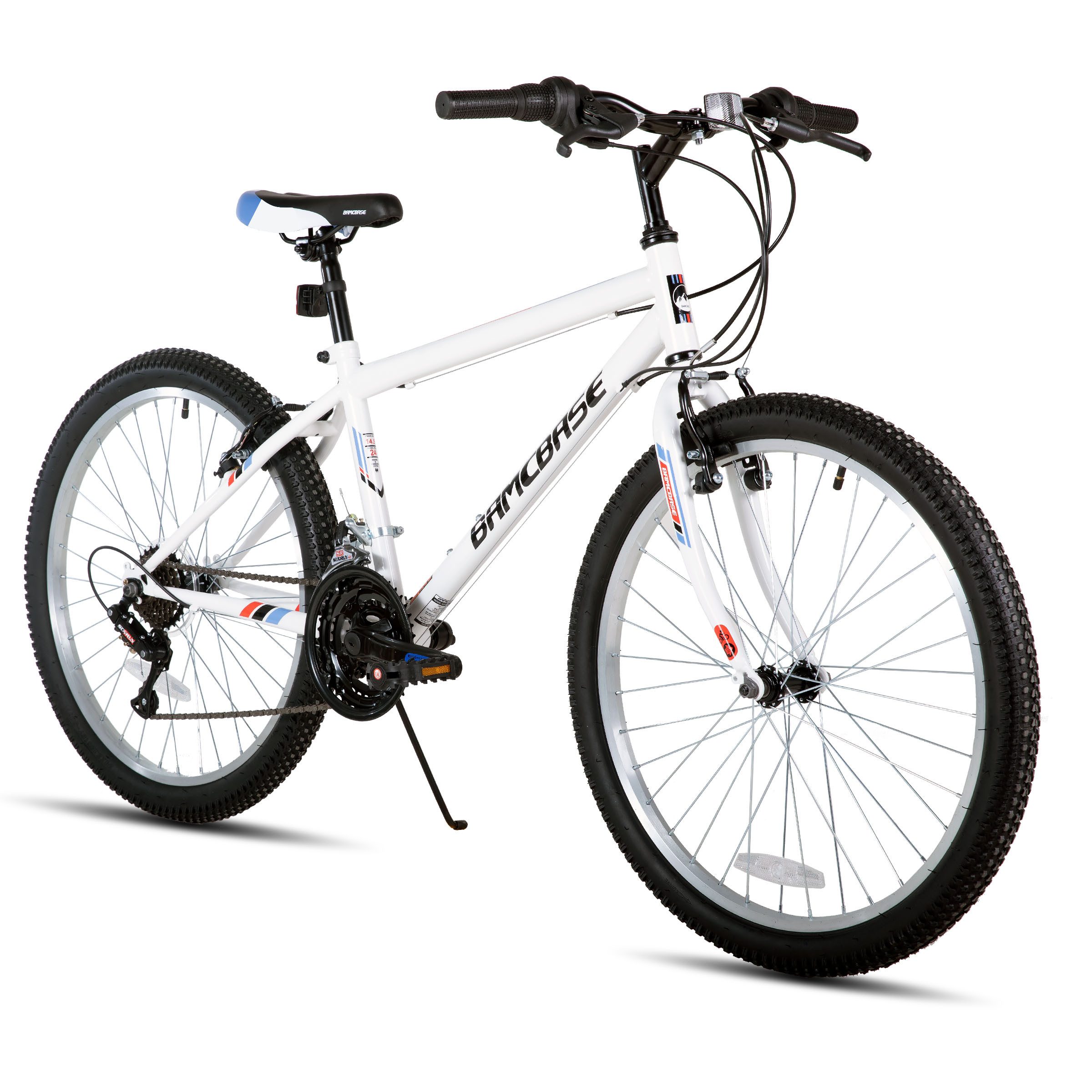 HILAND Mountainbike 24 26 Zoll MTB Fahrrad für Jugendliche & Erwachsene, Studentenpendeln, mit Doppel-V-Bremse, 18-Gang, High Carbon Stahlrahmen