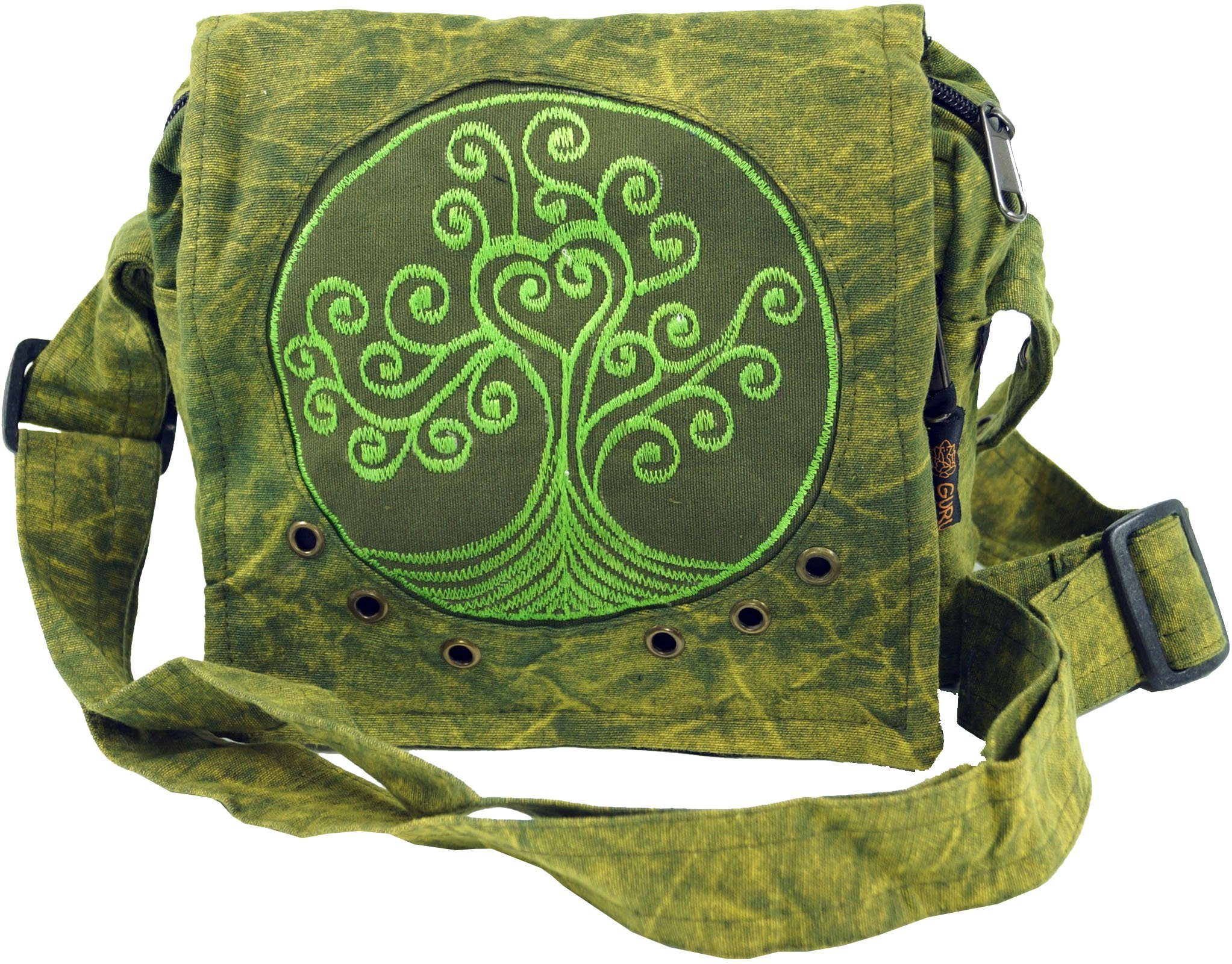 Guru-Shop Schultertasche Ethno Schultertasche, Nepaltasche Stonewash..
