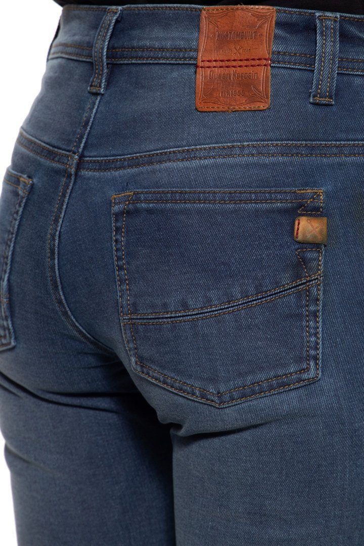 King Kerosin Motorradhose Queen Kerosin Motogear Light Blue Damen Motorrad Jeans abriebfest reißfest