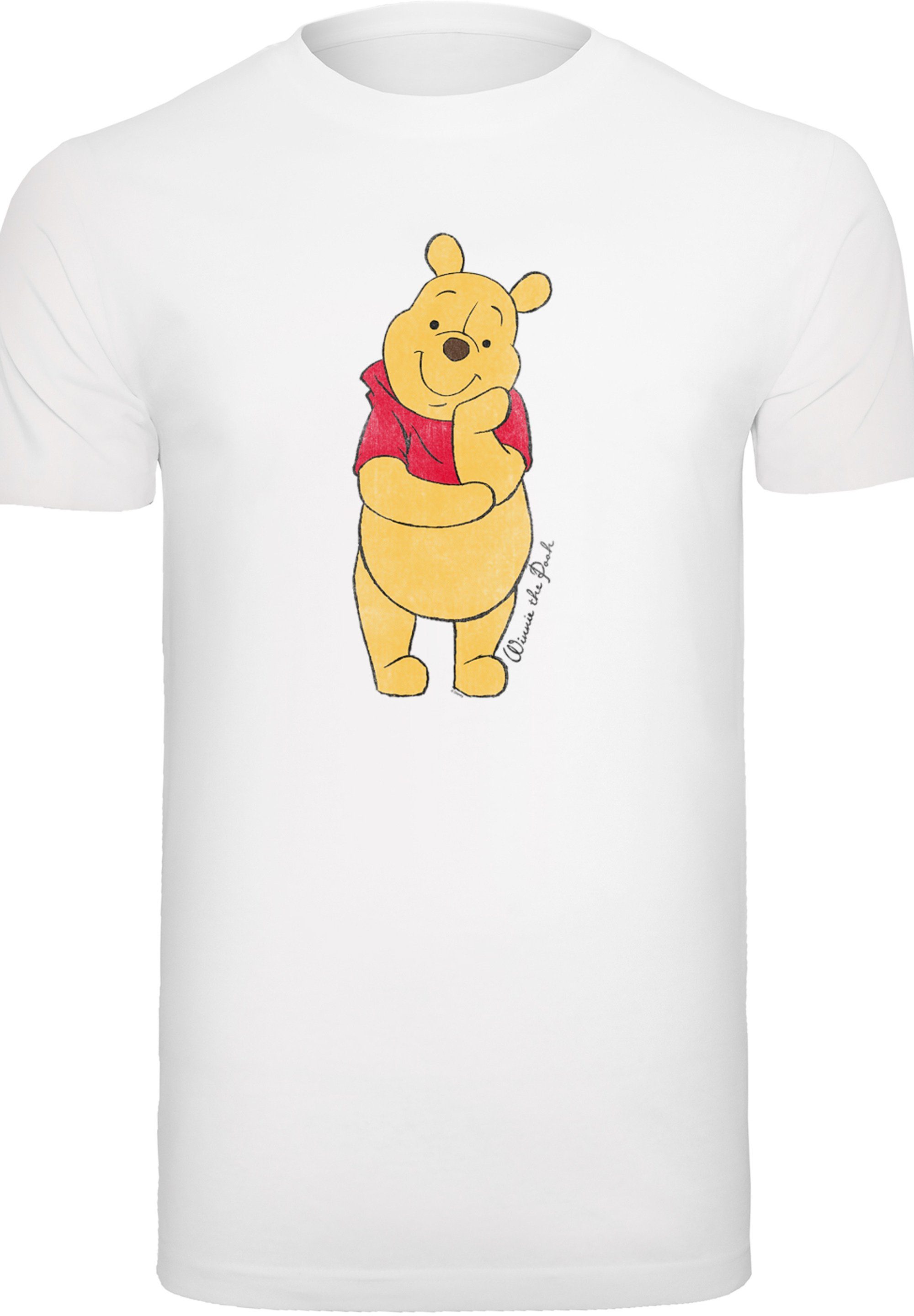 F4NT4STIC T-Shirt Classic Disney Merch,Regular-Fit,Basic,Bedruckt The Pooh Herren,Premium Winnie weiß