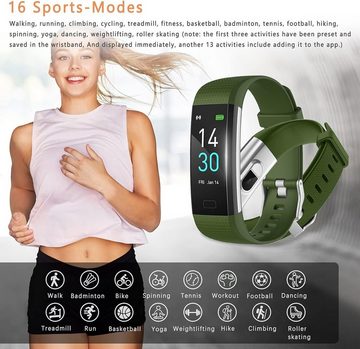 SUPBRO Fitness Tracker Armband Bildschirm Sport Smartwatch (0,96 Zoll, Android iOS), Aktivitätsmonitor Schrittzähler für DamenHerrenKinder Wasserdicht IP68