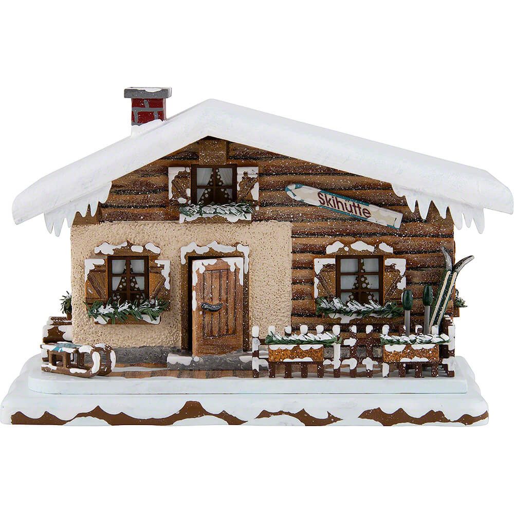 Hubrig Volkskunst GmbH Schwibbogen Winterhaus Skihütte (10cm) von Hubrig Volkskunst
