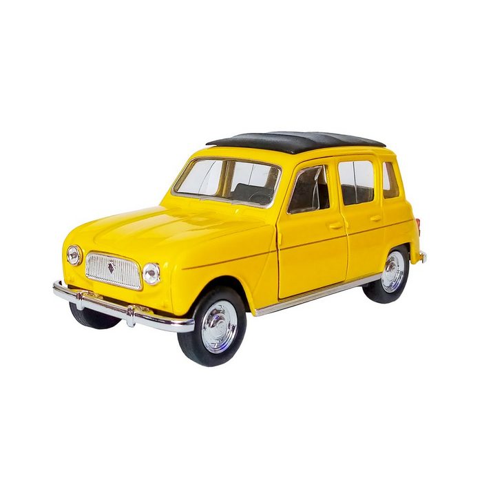 Welly Modellauto RENAULT 4 R4 Quatrelle mit Rückzug Modellauto Welly 55 (Gelb) Metall Modell Auto Spielzeugauto Spielzeug Kinder Geschenk