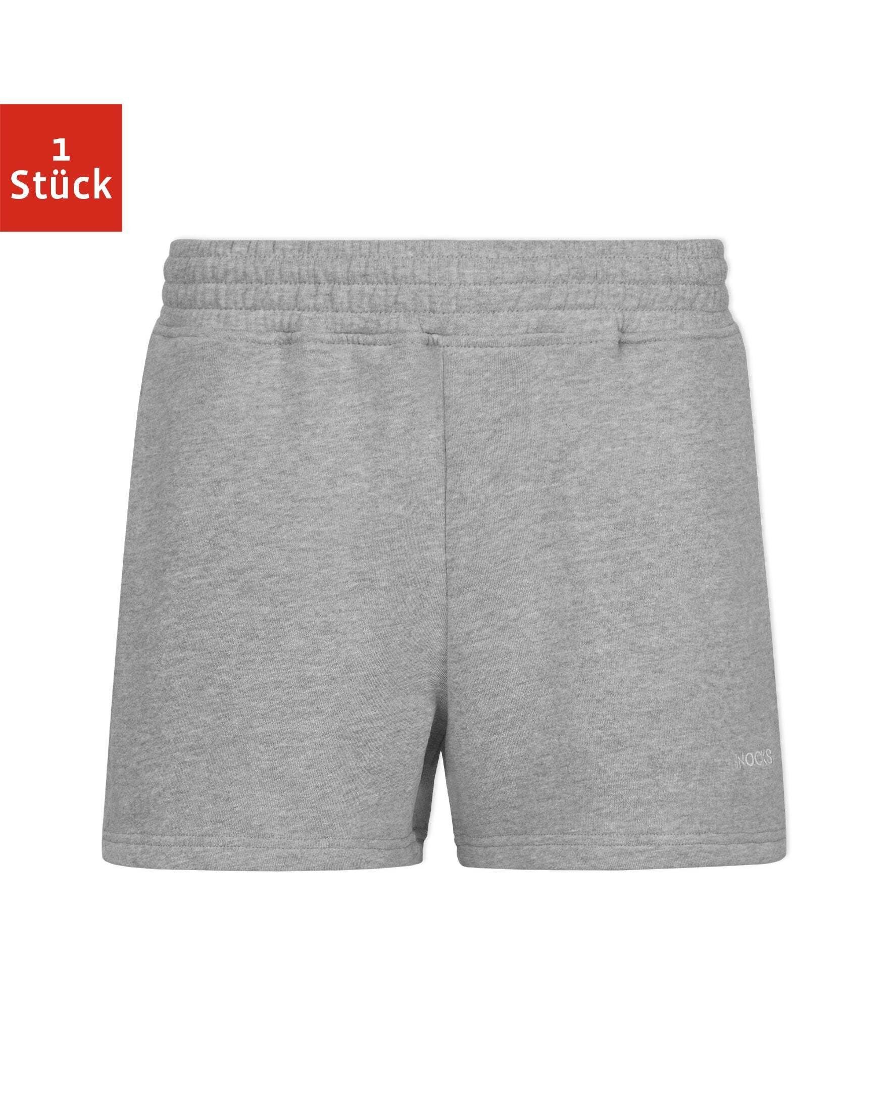 Passform Shorts Hellgrau (1-tlg) bequeme Sweatshorts Damen 100% Bio-Baumwolle, Trainingsshorts Sport SNOCKS aus