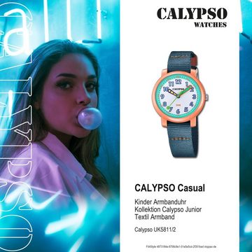 CALYPSO WATCHES Quarzuhr Calypso Kinder Uhr Analog Casual K5811/2, Kinderuhr rund, mittel (ca. 32mm), Textilarmband, Casual-Style