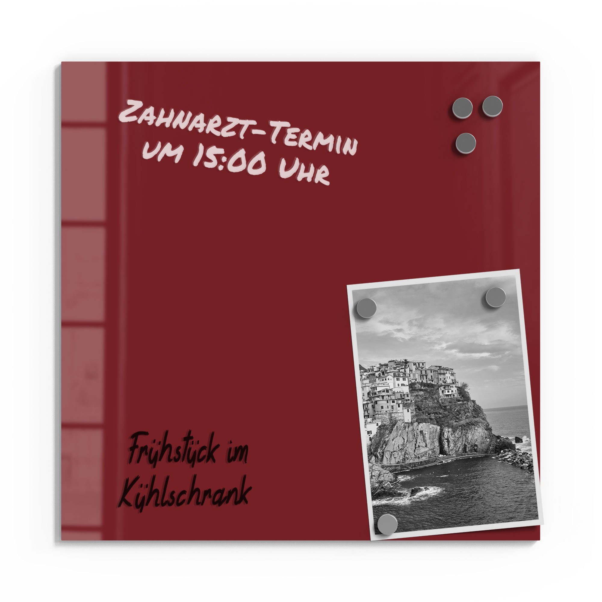 DEQORI Magnettafel 'Unifarben - Dunkelrot', Whiteboard Pinnwand beschreibbar – Bild 2 von 5