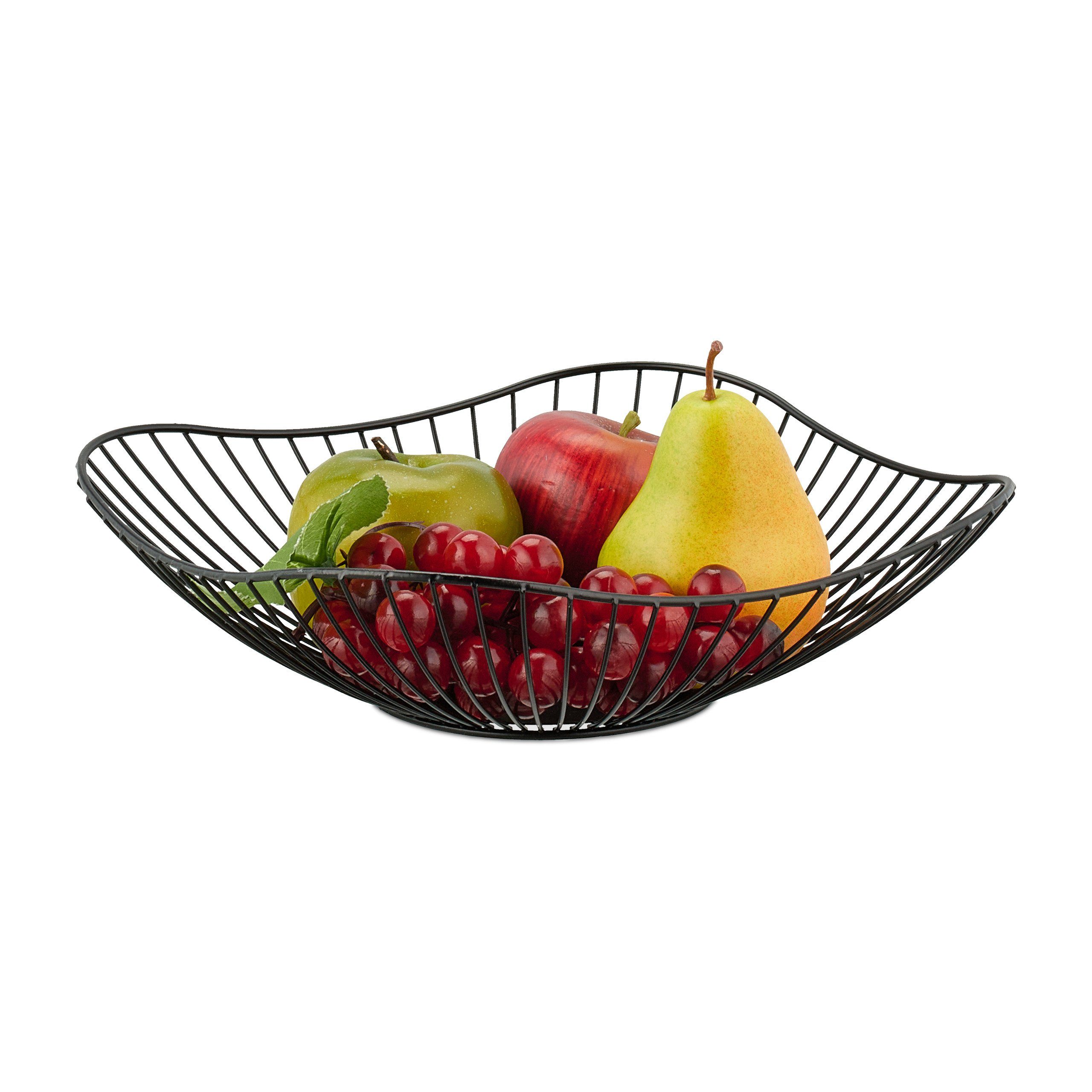 relaxdays Obstschale Dekorative Obstschale aus Metall, Eisen