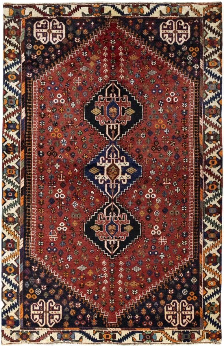 Orientteppich Shiraz 164x256 Handgeknüpfter Orientteppich / Perserteppich, Nain Trading, rechteckig, Höhe: 10 mm
