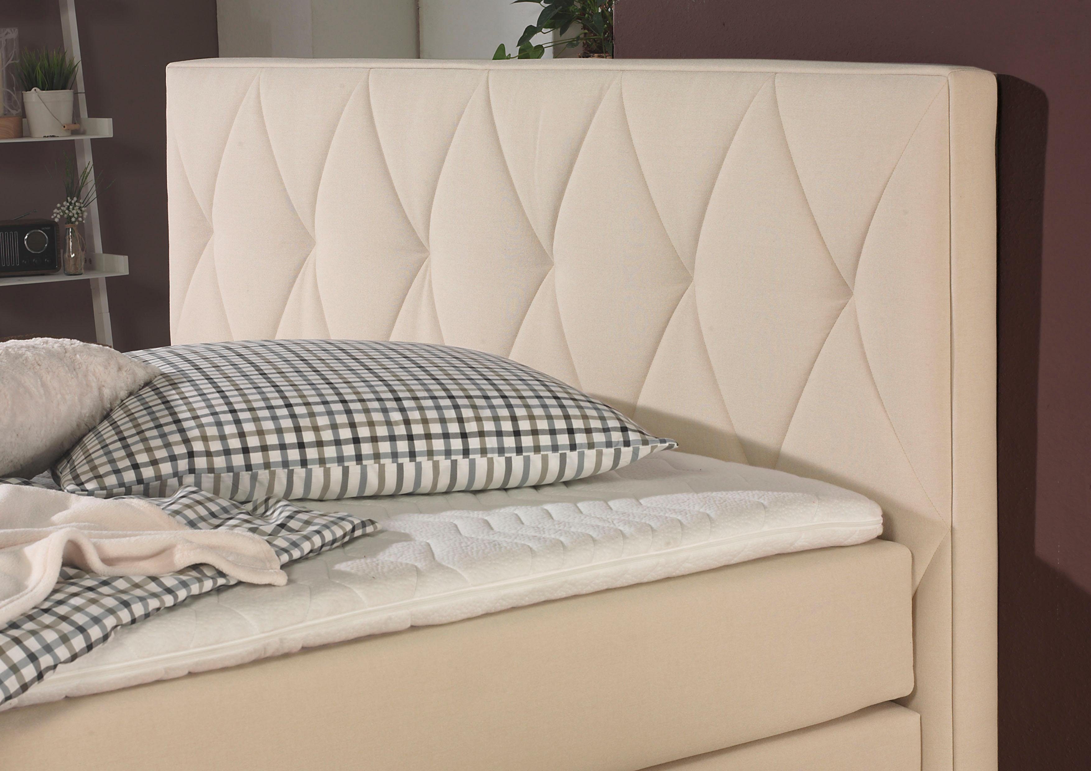 Home affaire Boxspringbett Merino, incl. Kaltschaumtopper, 5, Breiten, 2 Härtegrade, 3 Ausführungen