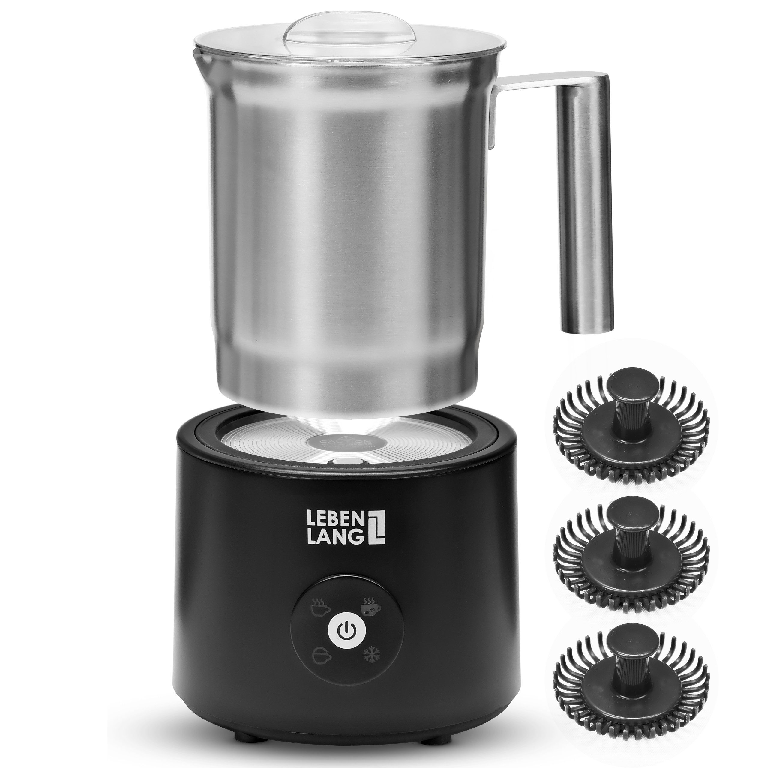 Lebenlang Milchaufschäumer 2in1, Perfekter Milchschaum und Kakao ...
