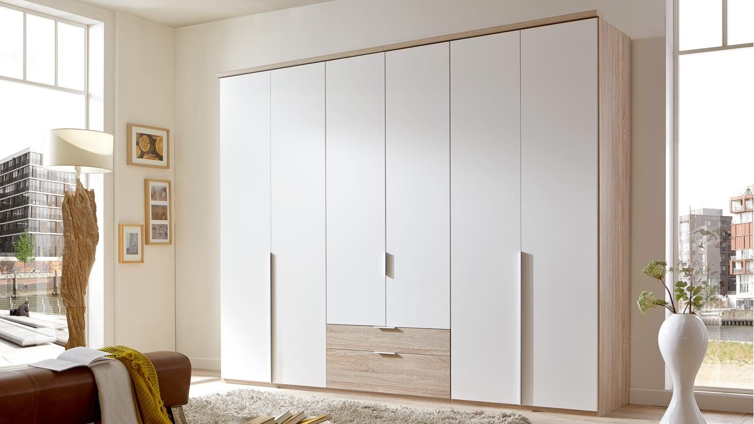 Wimex Kleiderschrank Kleiderschrank New York A ca. 270x208 cm Alpinweiß Eiche sägerau