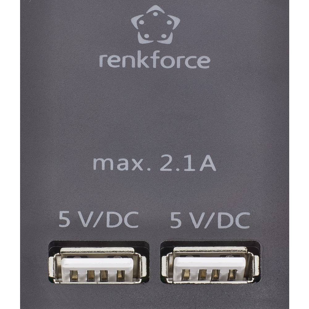Steckdosen Steckdosenleiste und (Kabellänge 1.50 USB Renkforce 6fach m), mit Steckdosenleiste