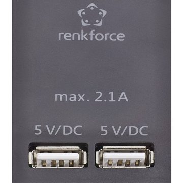 Renkforce 6fach Steckdosenleiste mit USB und Steckdosenleiste (Kabellänge 1.50 m), Steckdosen