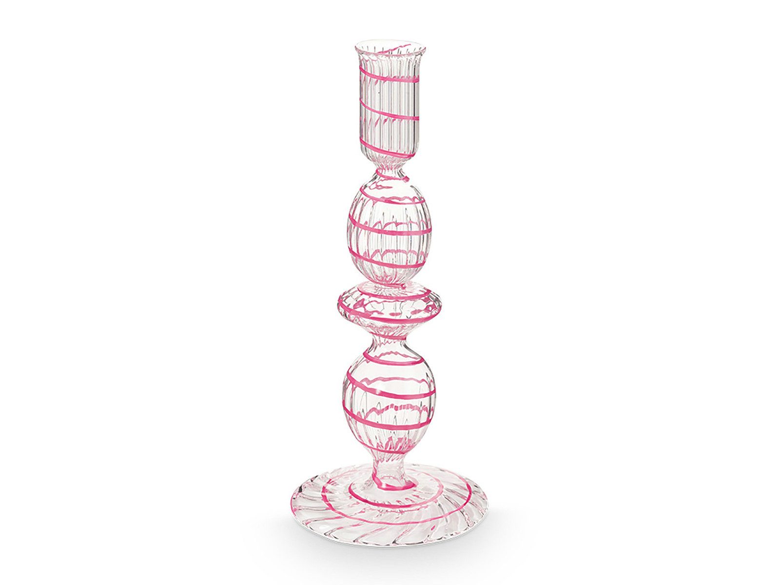 PiP Studio Kerzenständer Swirl Pink Glas Kerzenständer 20cm