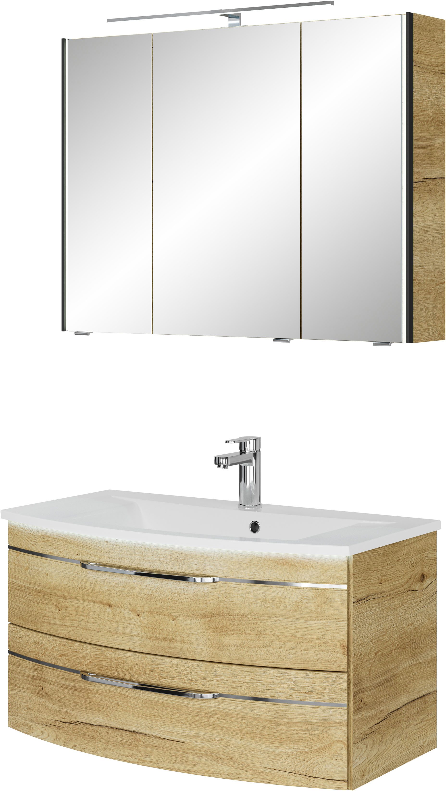 Saphir Badmöbel-Set Serie 7045 2-teilig Mineralmarmor-Waschtisch günstig online kaufen