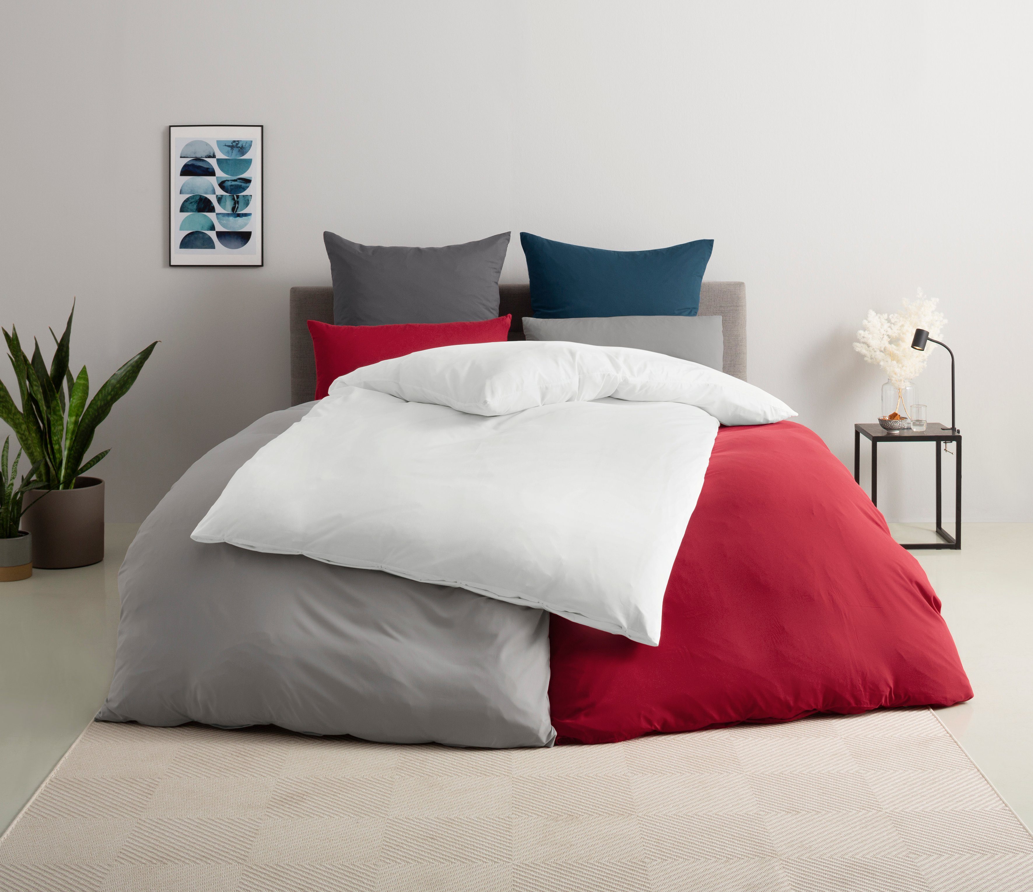 OTTO home Bettwäsche Desner, Microfaser, 2 teilig, Premium Qualität, 100 % Polyester, sehr weich, uni, ab 135x200 cm