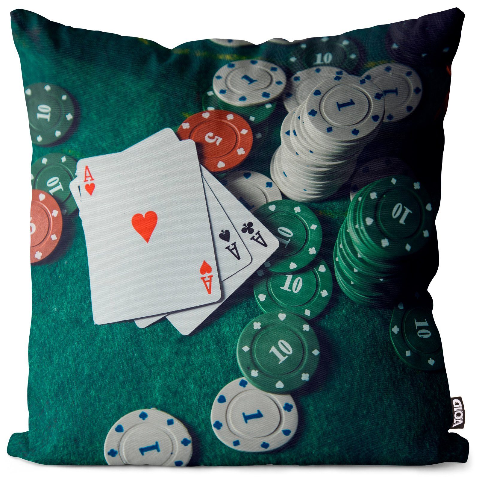 Stück), Sofa-Kissen Kissenbezug, Spieler Pokertisch Glücksspiel Handbuch VOID (1 vegas Wetten Chips Casino Pokerchips las Bond Spiel Glück Poker Karten Tisch