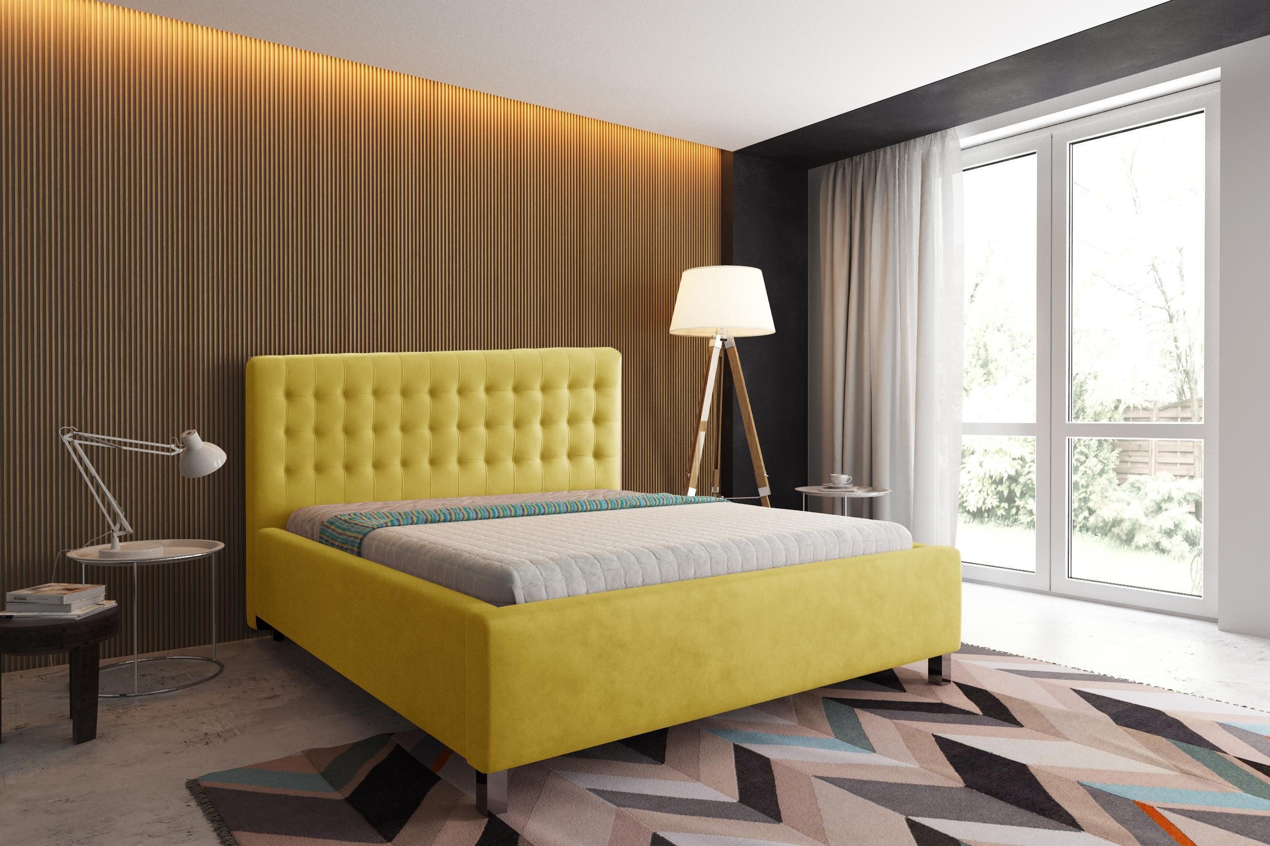 99rooms Polsterbett Corse (Schlafzimmerbett, Bett), 140/160/180 x 200 cm, wahlweise mit Bettkasten, mit Lattenrost