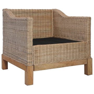 vidaXL Sessel Sessel mit Auflagen Natur Rattan