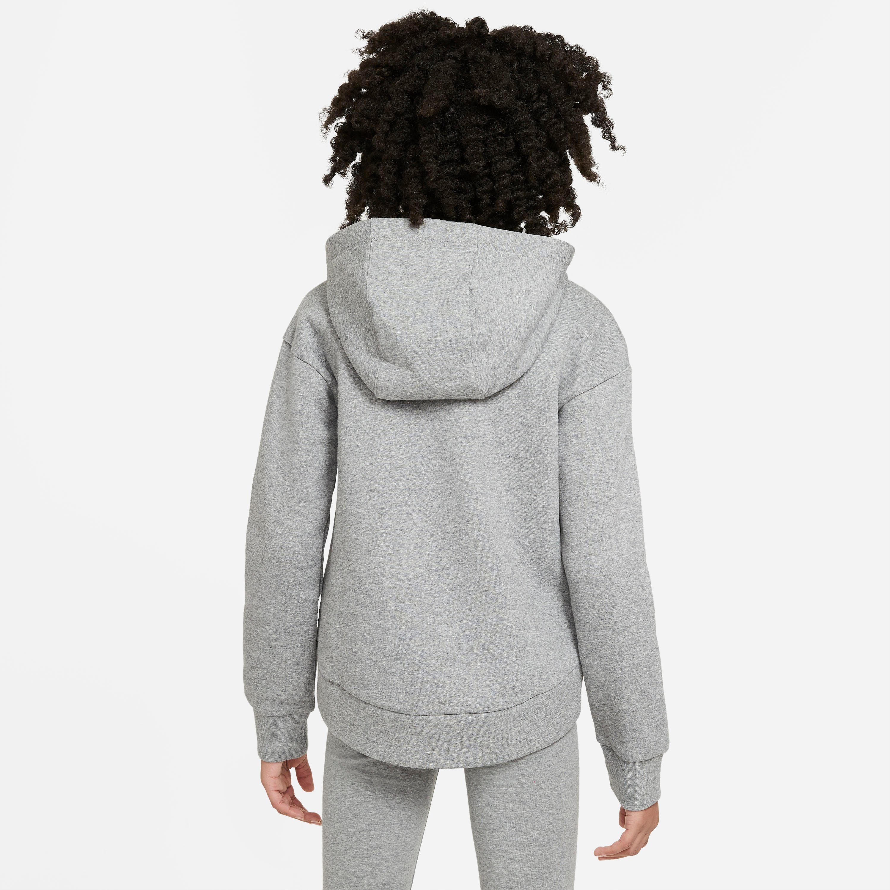 grau Big Kapuzensweatjacke Club Full-Zip Kids' Fleece Hoodie (Girls) Nike Sportswear