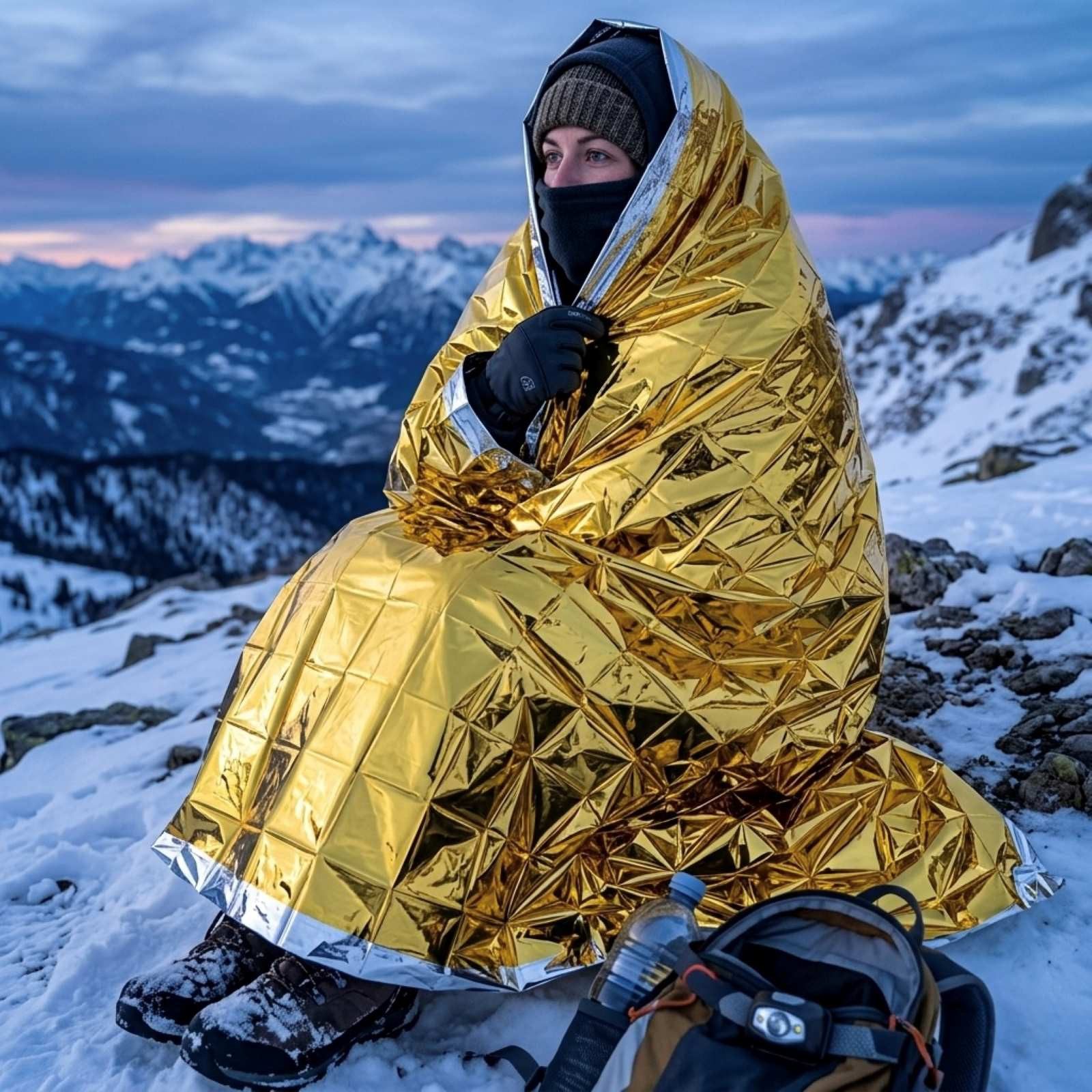 HAC24 Erste-Hilfe-Set Rettungsdecke Gold/Silber Rettungsfolie Notfalldecke, (5 St), für Auto, Erste Hilfe, Camping & Outdoor