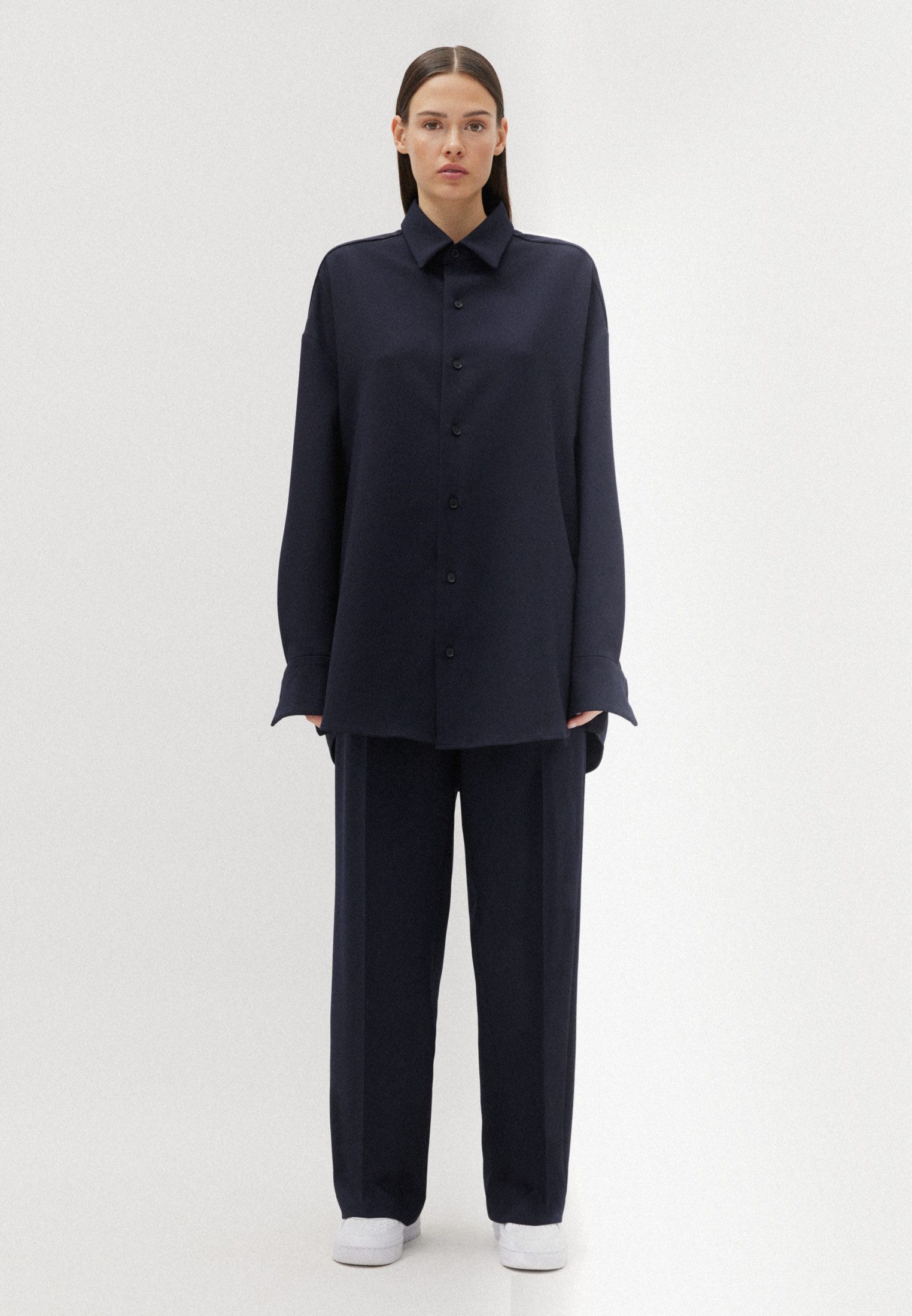 studio seidensticker Businesshemd Oversized Langarm Kentkragen Uni