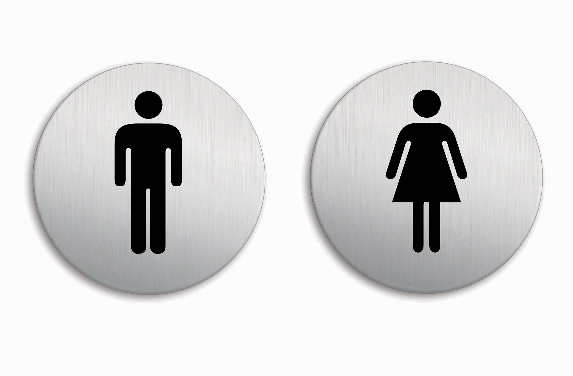 OFFORM DESIGN Hinweisschild WC Toilette Damen Herren Toilettenschilder 2er Set Ø 100 mm, (1 St)