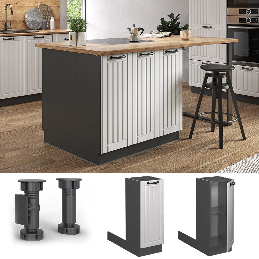 Vicco Unterschrank Fame-Line, Weiß Landhaus/Anthrazit, 30 günstig online kaufen