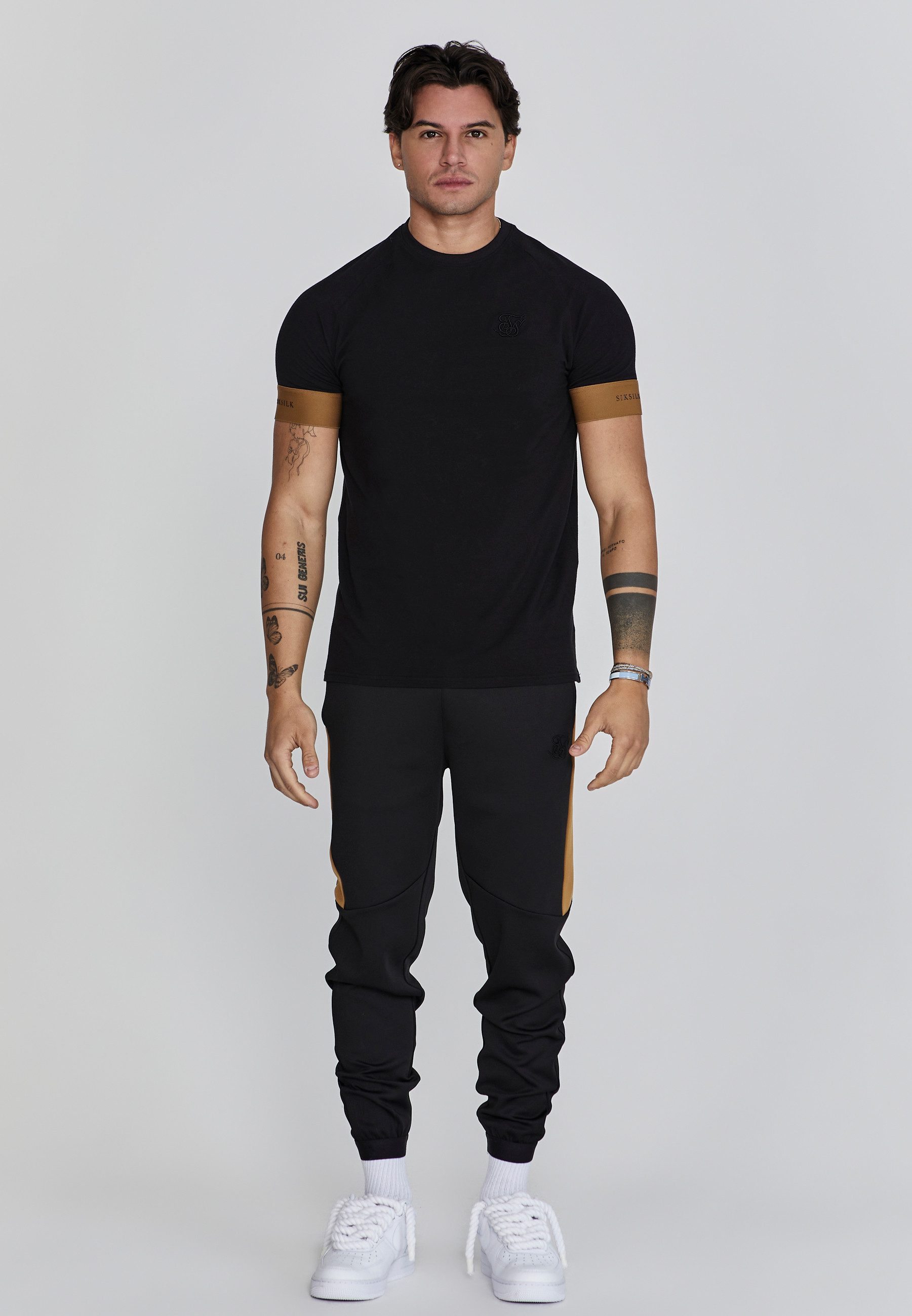 Siksilk Jogger Pants SikSilk Herren Schwarze Muscle Fit Jogginghose günstig online kaufen