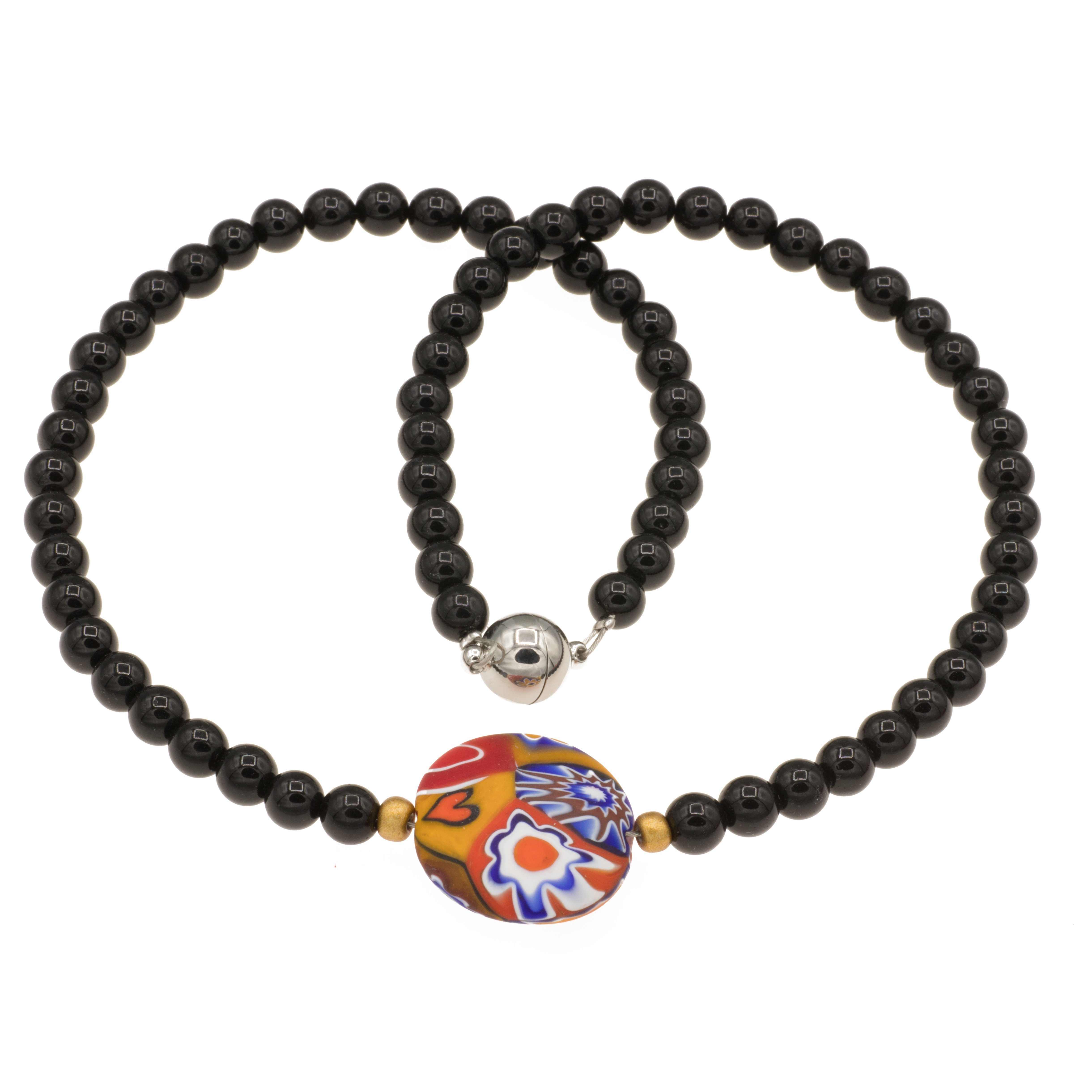Perlenkette Kette mit Murano Glas Mosaik günstig online kaufen