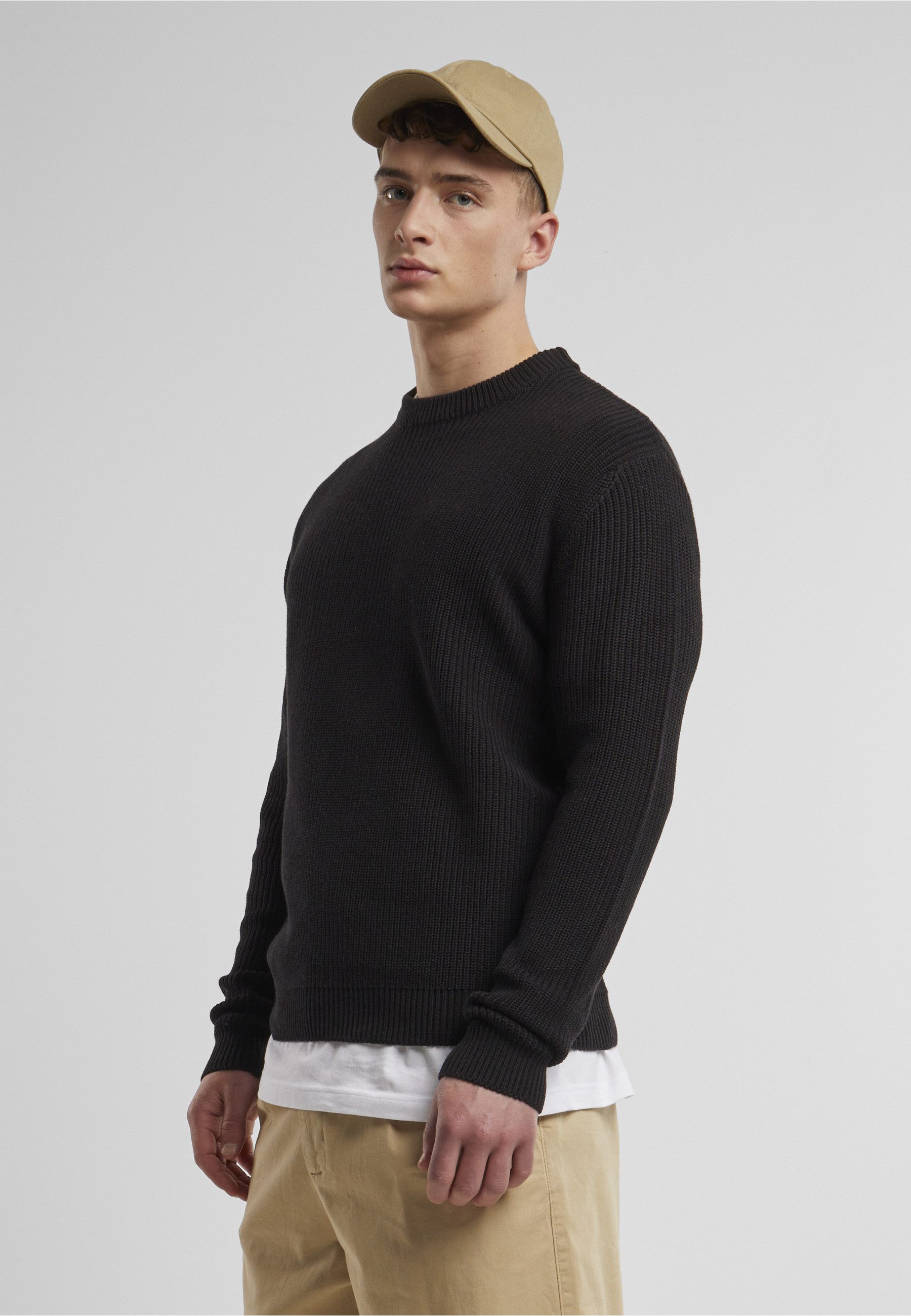 URBAN CLASSICS Rundhalspullover Urban Classics Rib Basic Sweater (1-tlg)