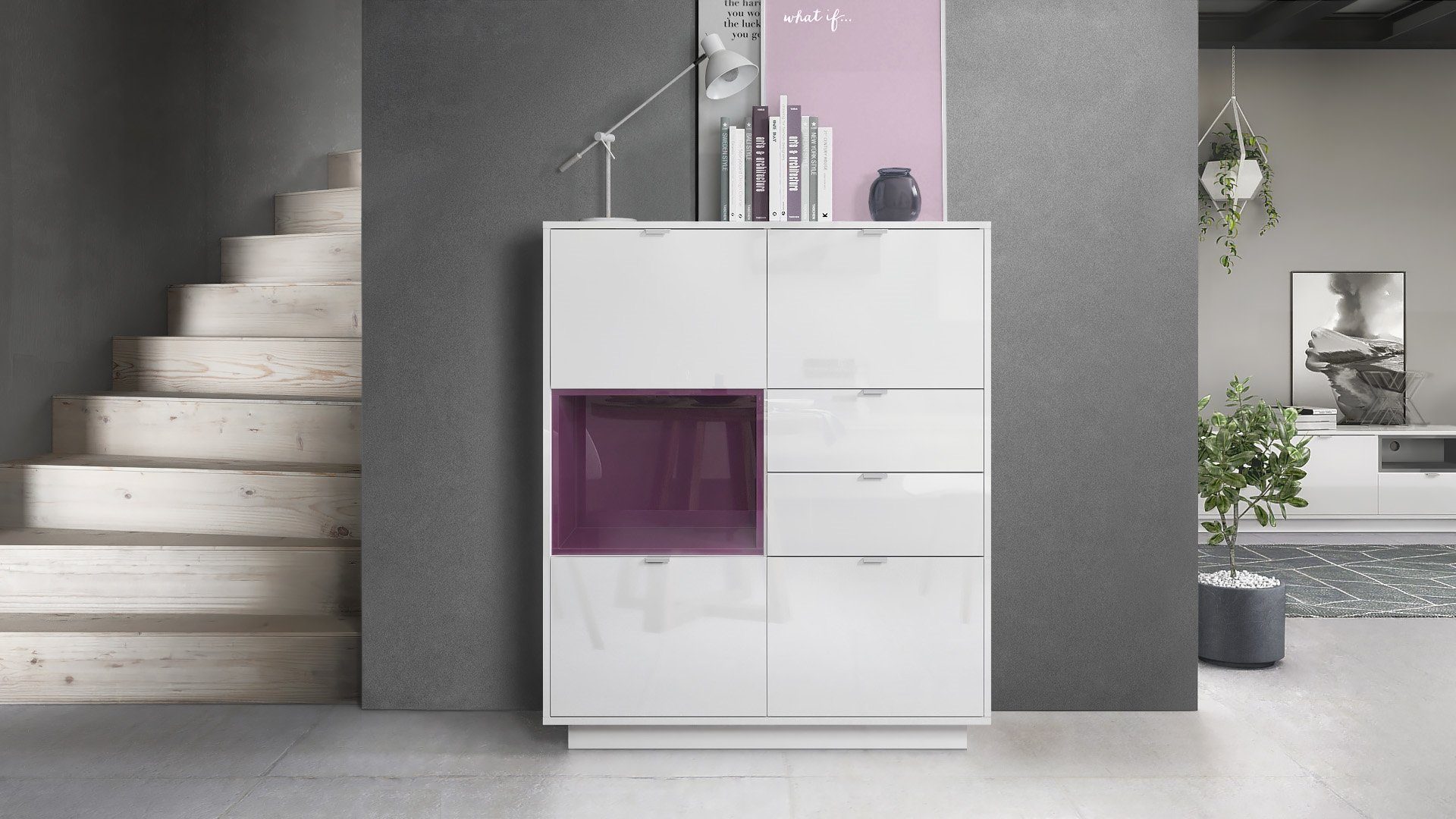 Vladon Highboard Metro (Highboard, mit 4 günstig online kaufen