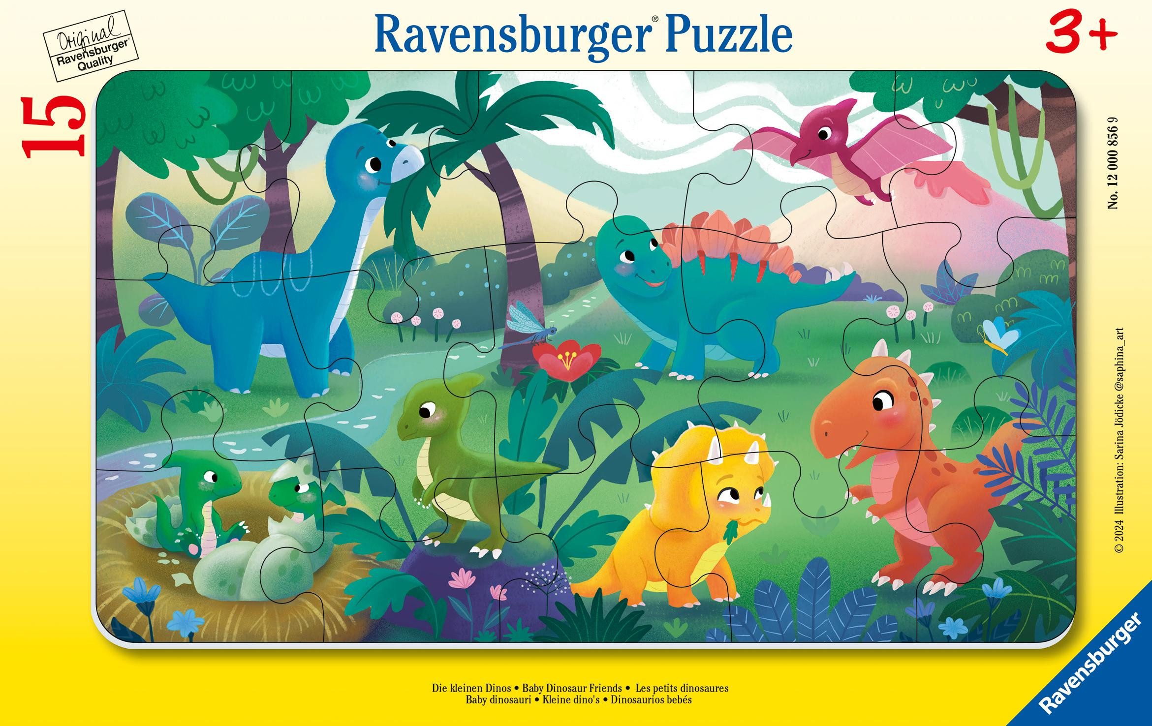 Ravensburger Puzzle Kinderpuzzle 15 Teile - Die kleinen Dinos, Puzzleteile günstig online kaufen