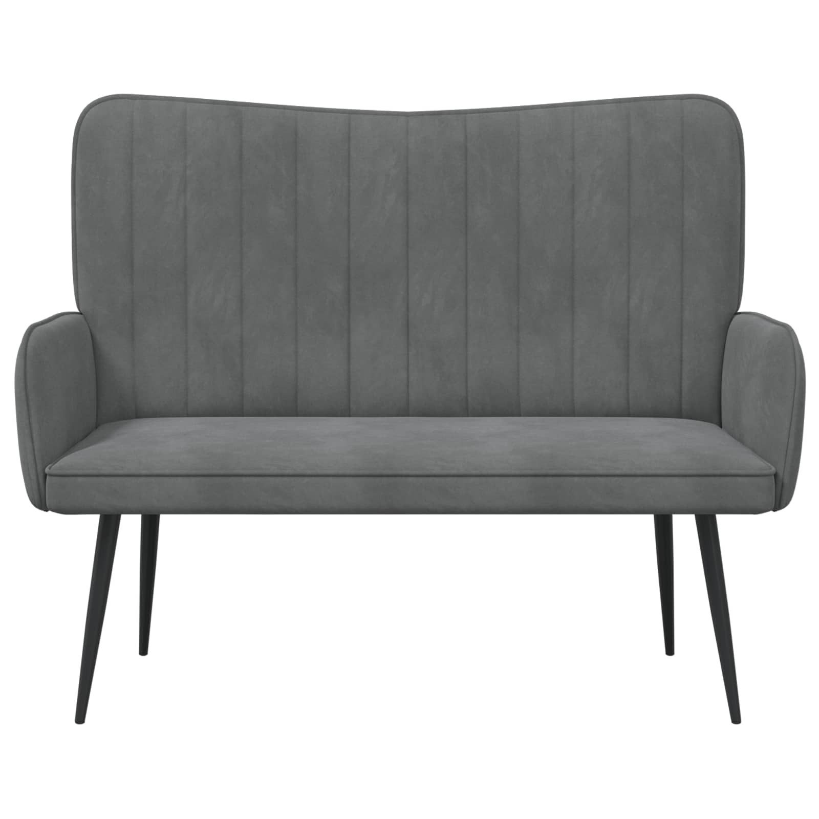 vidaXL Sofa 2-Sitzer Sofa Dunkelgrau 115 x 61 x 87 cm Samt, 1 Teile – Bild 4 von 5