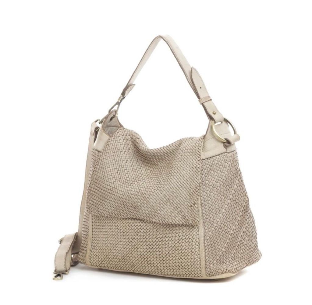 BZNA Schultertasche Tarja Italy DesignerUmhängetasche Handtasche, Geflochtenes Leder