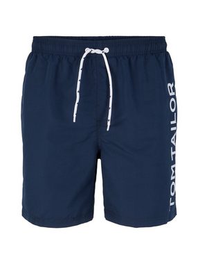 TOM TAILOR Badehose Badehose mit großem Schrift-Print seitlich