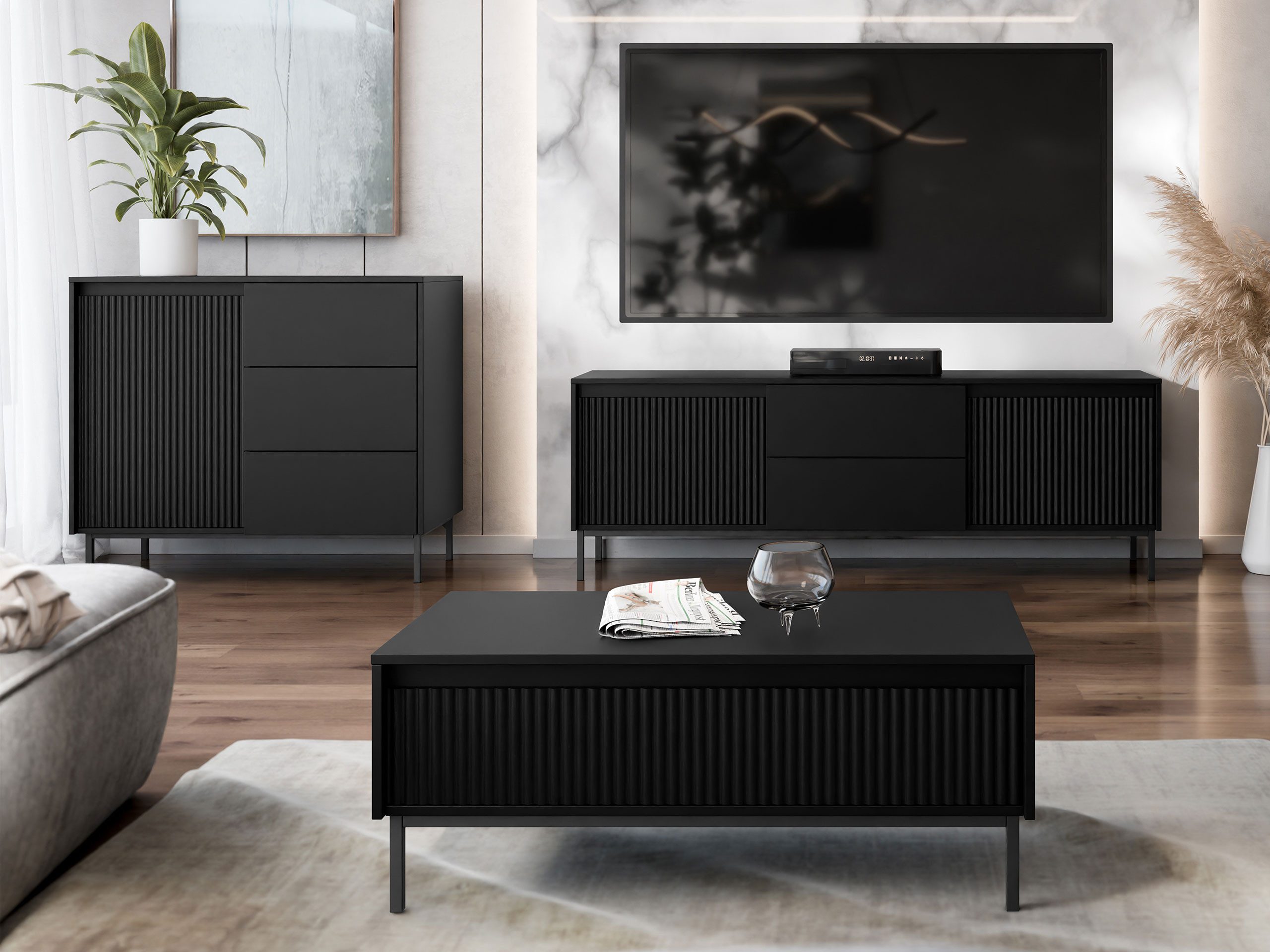 MIRJAN24 Wohnzimmer-Set Ozmi II, (Kommode, TV-Lowboard, günstig online kaufen