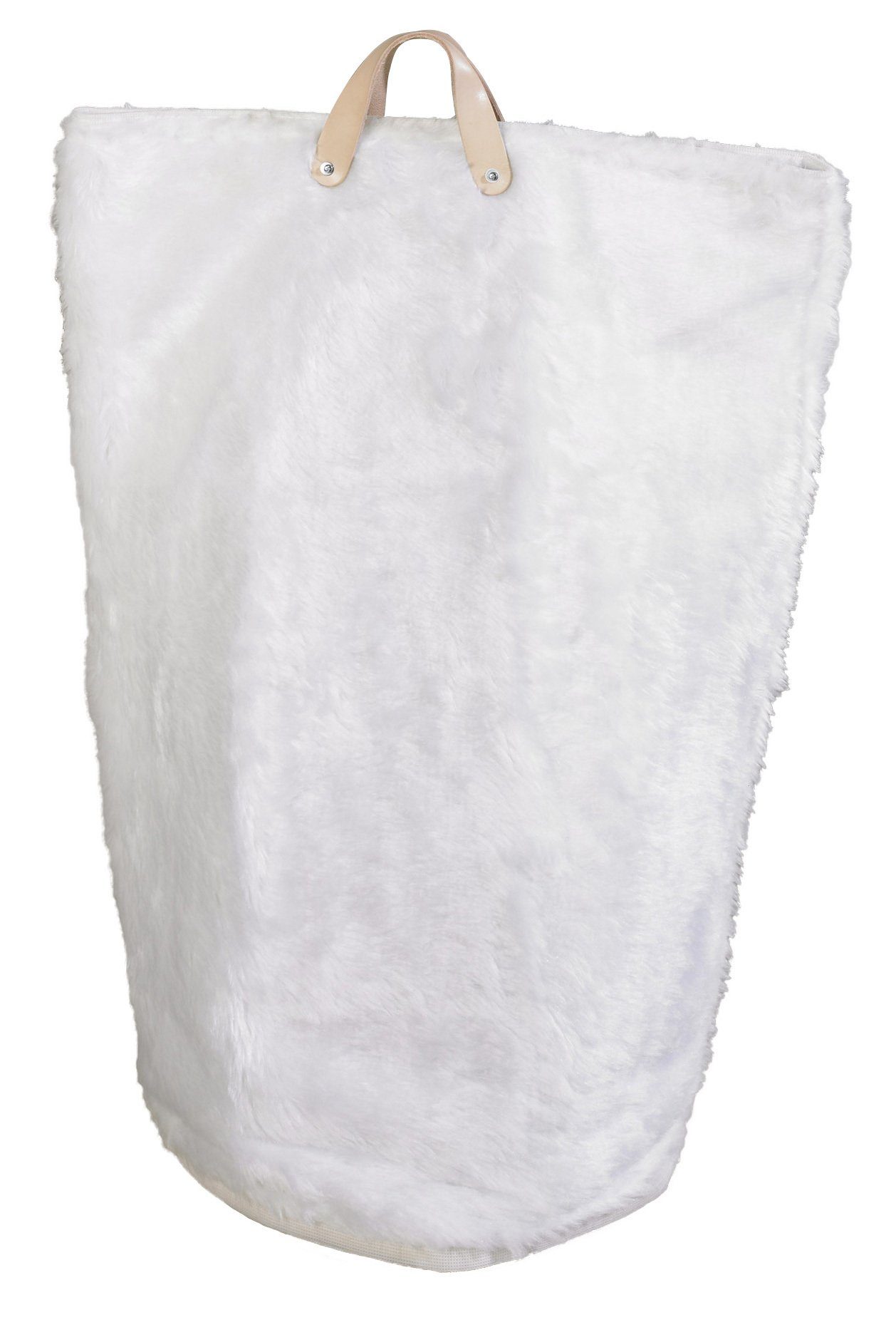 Wäschebeutel, Weiß Wäschekorb und Wäschesack, (1 St), ARTRA in "Maja" Multifunktionstasche Wäschesammler Fellimitat Wäschetaschen Bad Wäschetasche